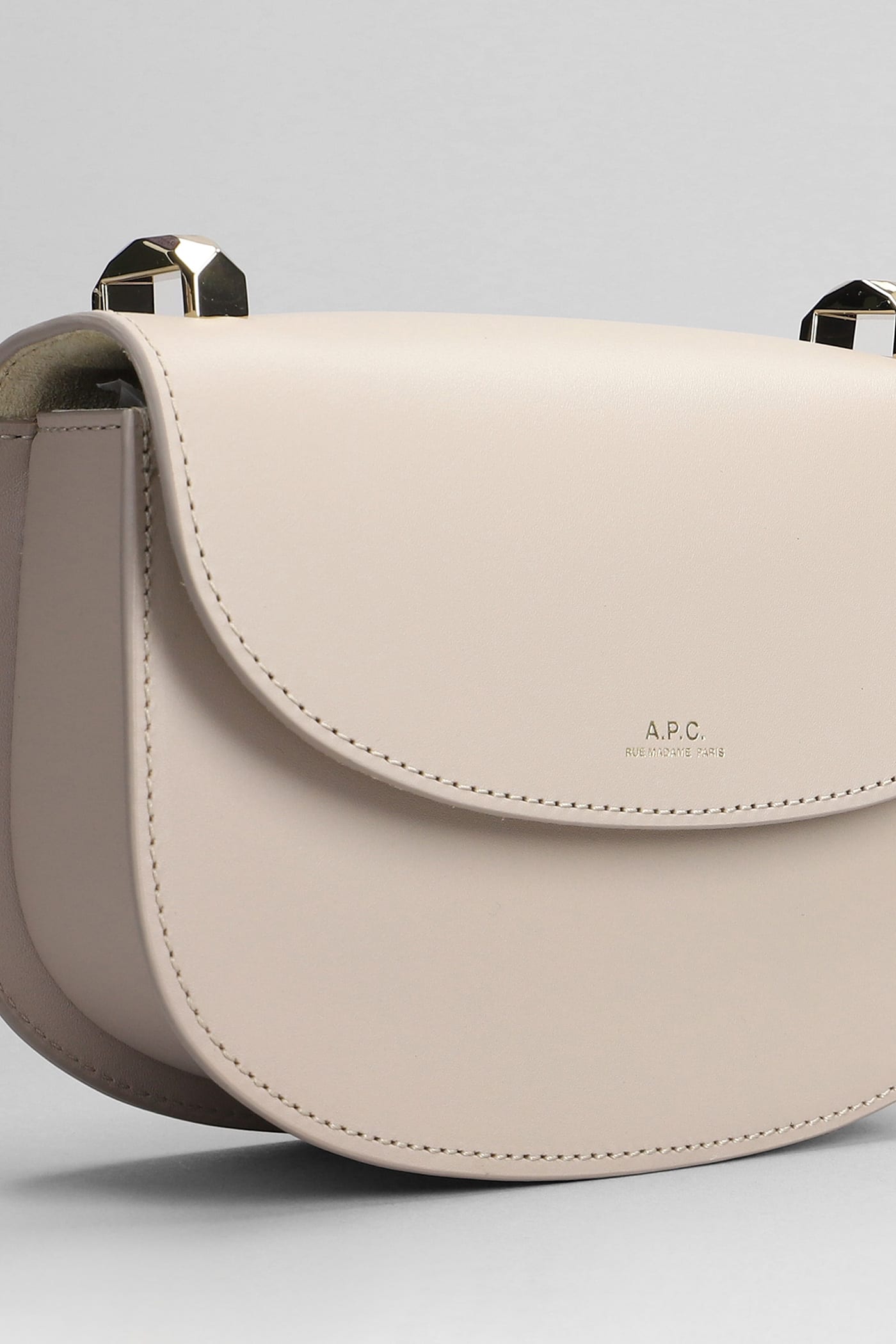 Shop Apc Geneve Mini Shoulder Bag In Grey Leather