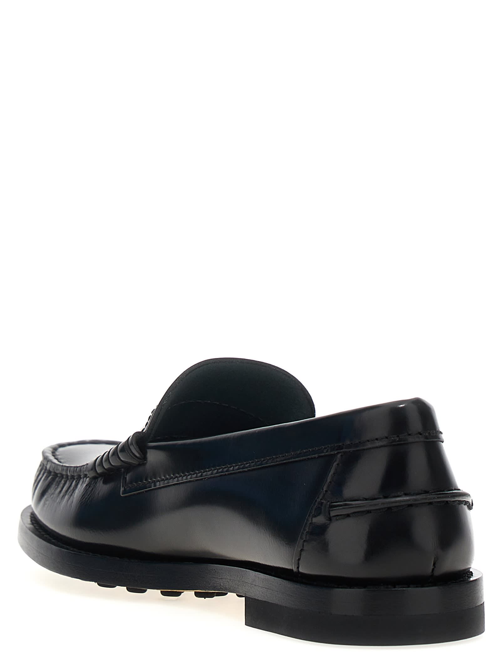 Shop Tod's Leather Loafers In Black