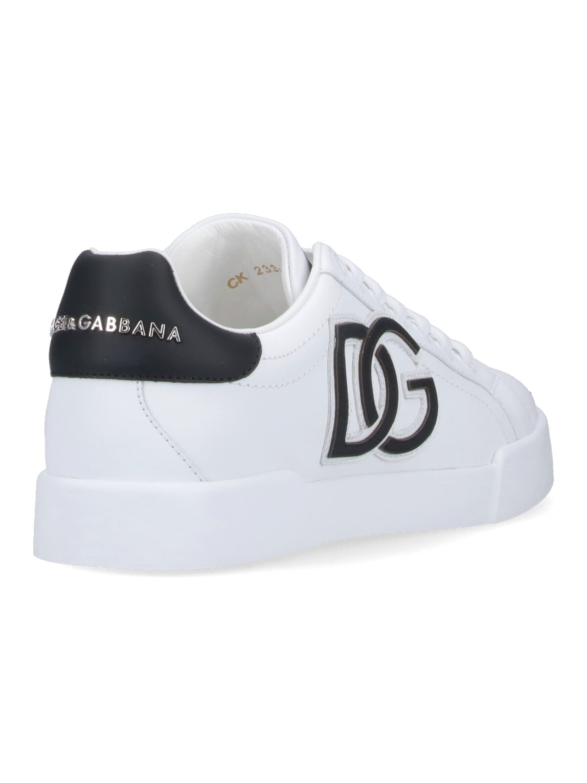 Dolce & Gabbana Dg Logo Patch Leather Sneaker In White