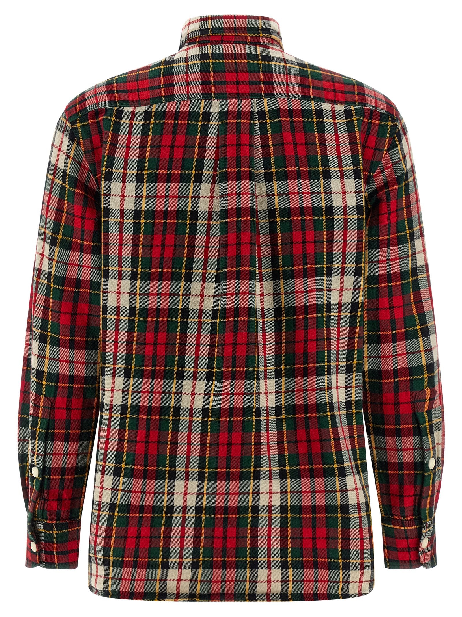 Polo Ralph Lauren Tartan Shirt With Curved Hem And Long Sleeves In Multi