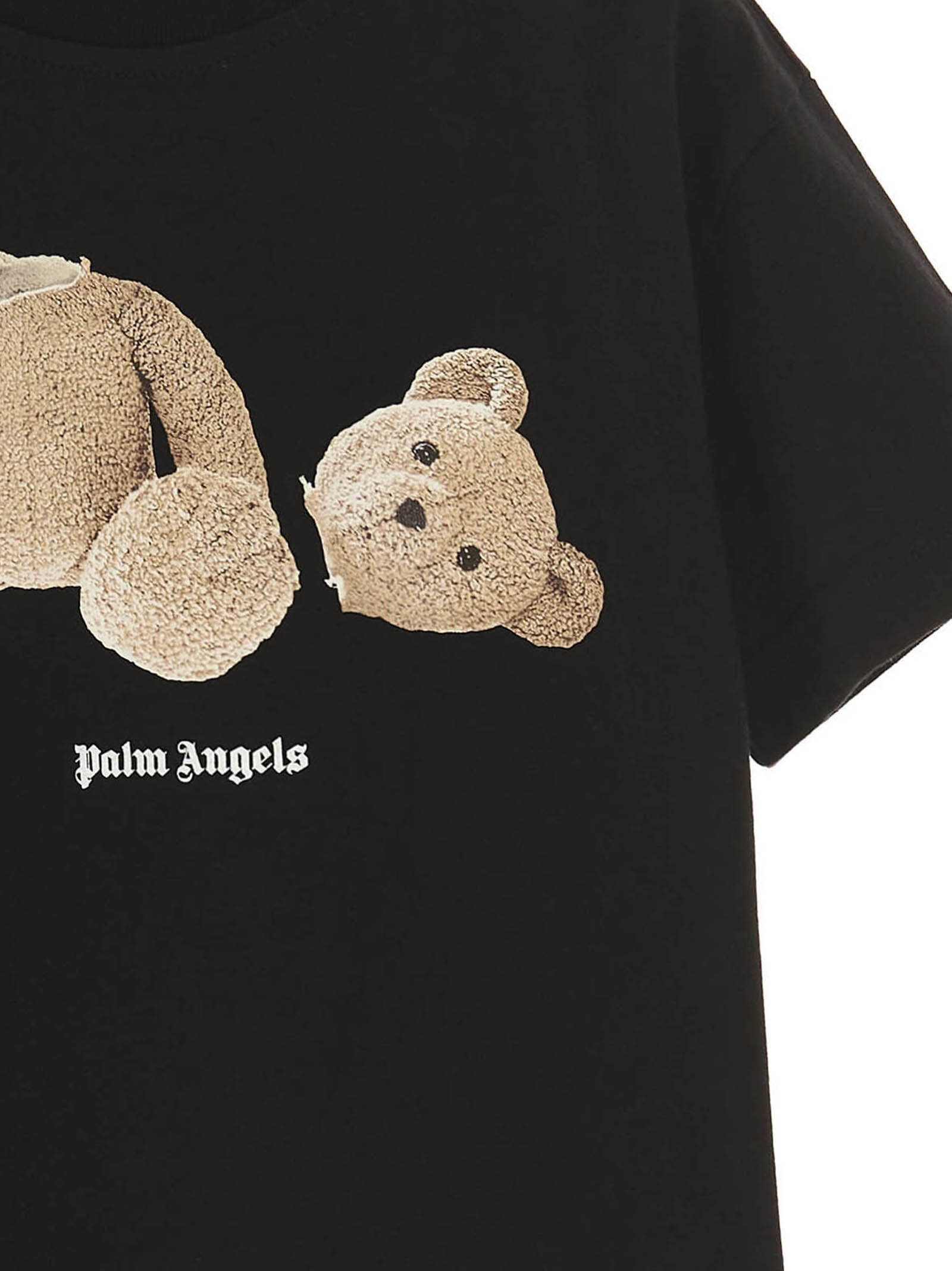 Palm Angels Kids' T-shirt Bear In Black