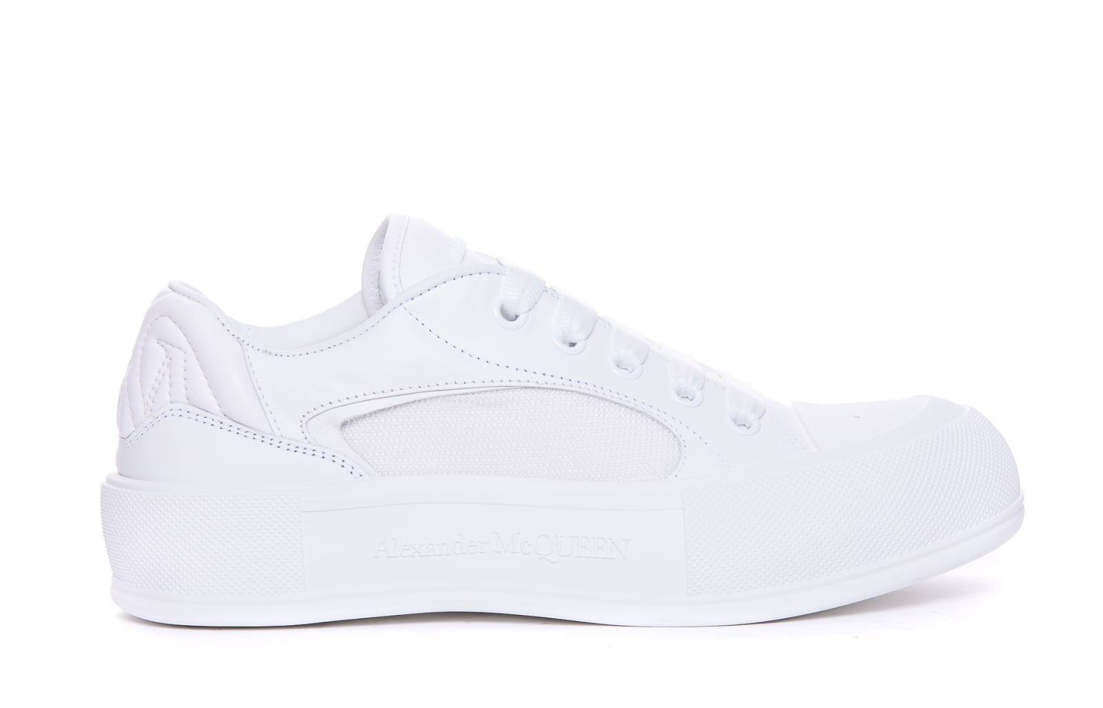 Shop Alexander Mcqueen Plimsoll Sneakers In White