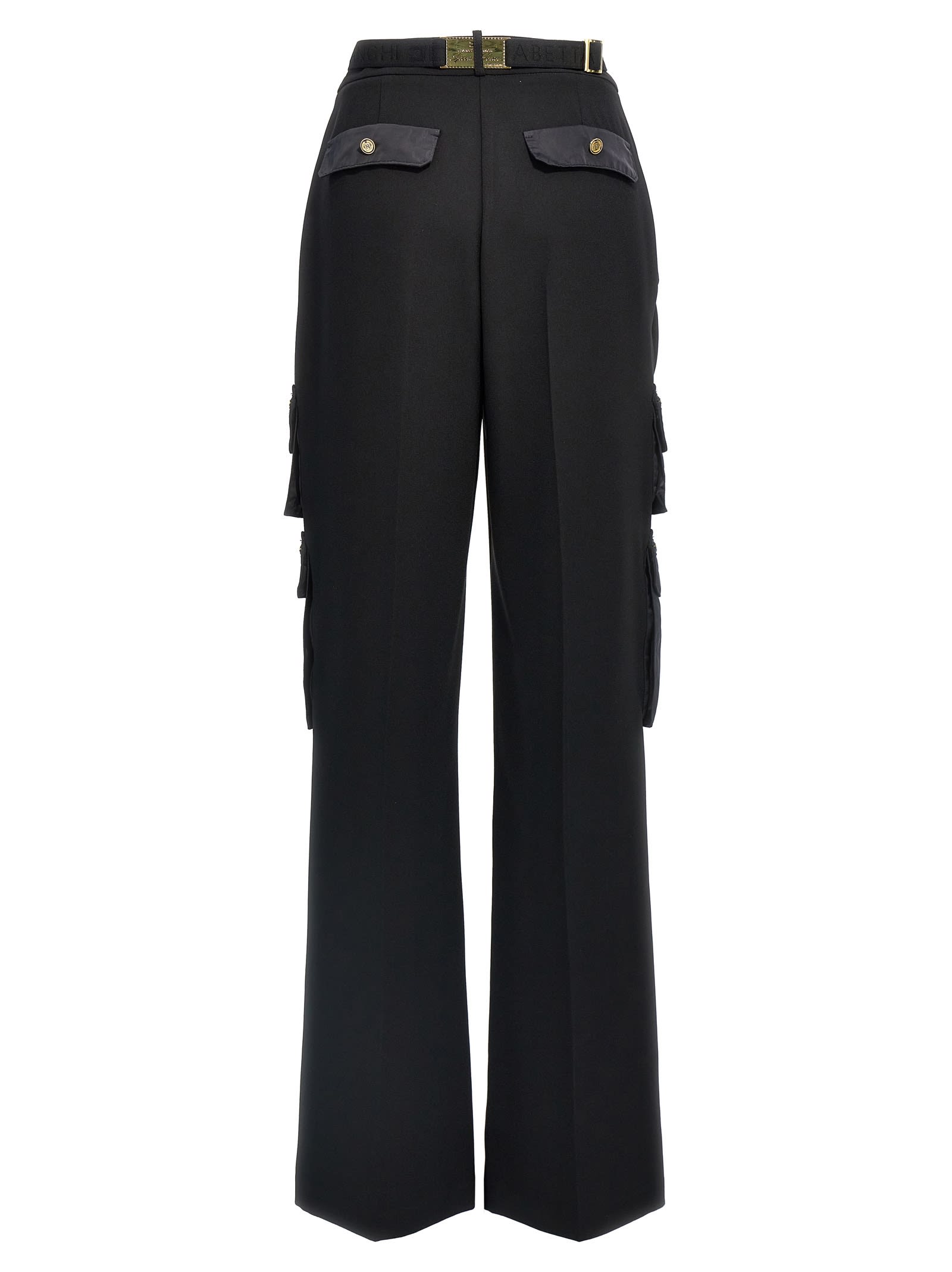 Shop Elisabetta Franchi Cargo Pants In Black