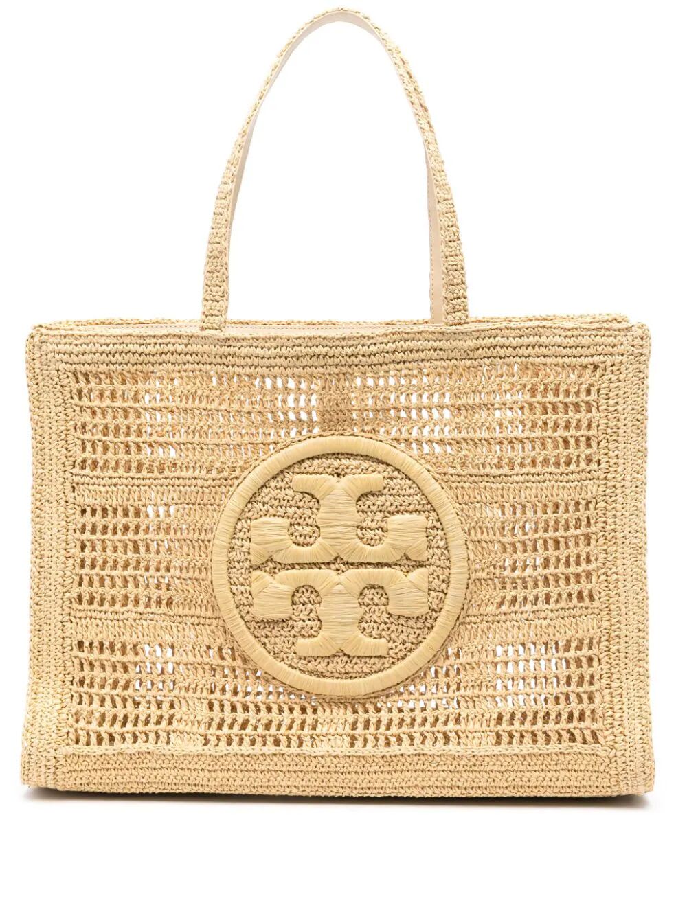 Tory Burch Ella Hand Crocheted Large Tote In Natural