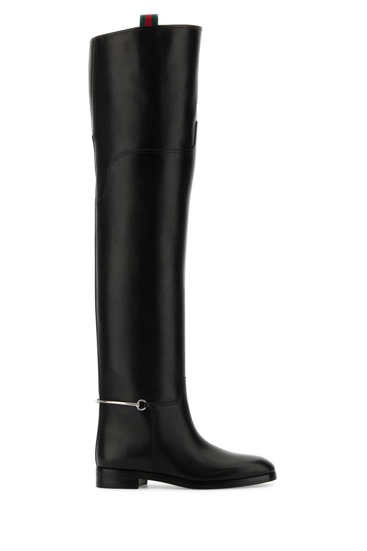 Shop Gucci Black Leather Over-the-knee Boots