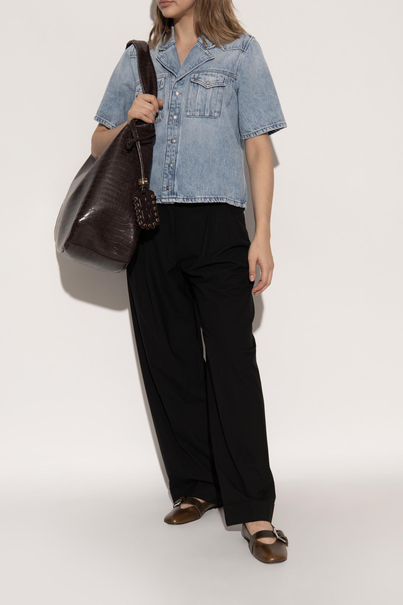 Ganni Ballet Flats With Buckles In Brown