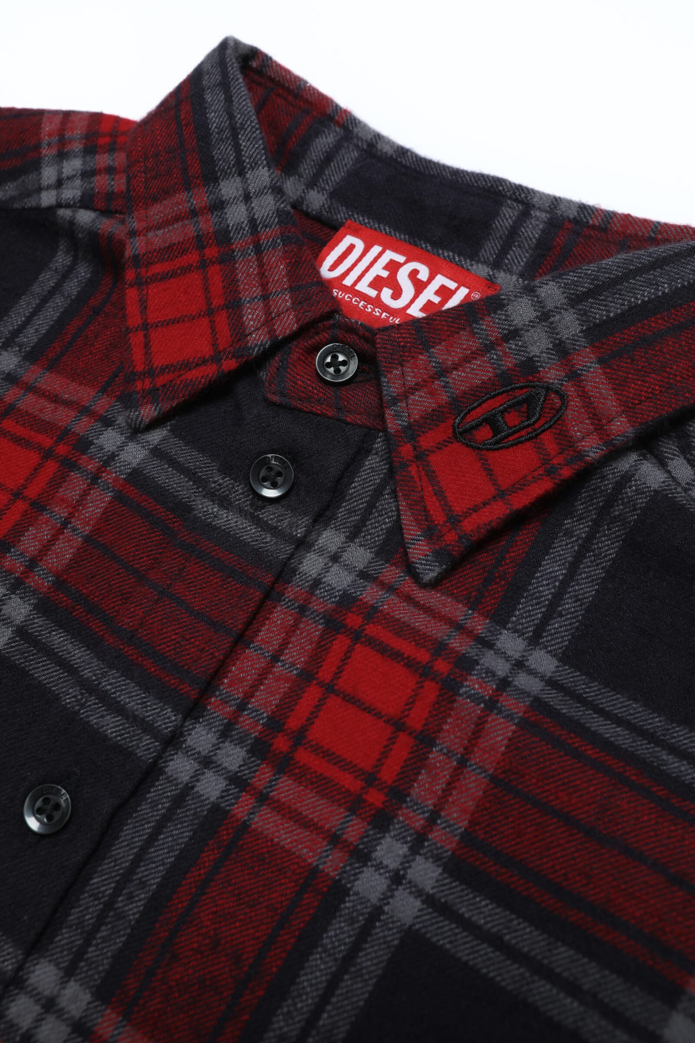 Shop Diesel Cumbe Shirt Plaid Flannel Shirt In Rosso