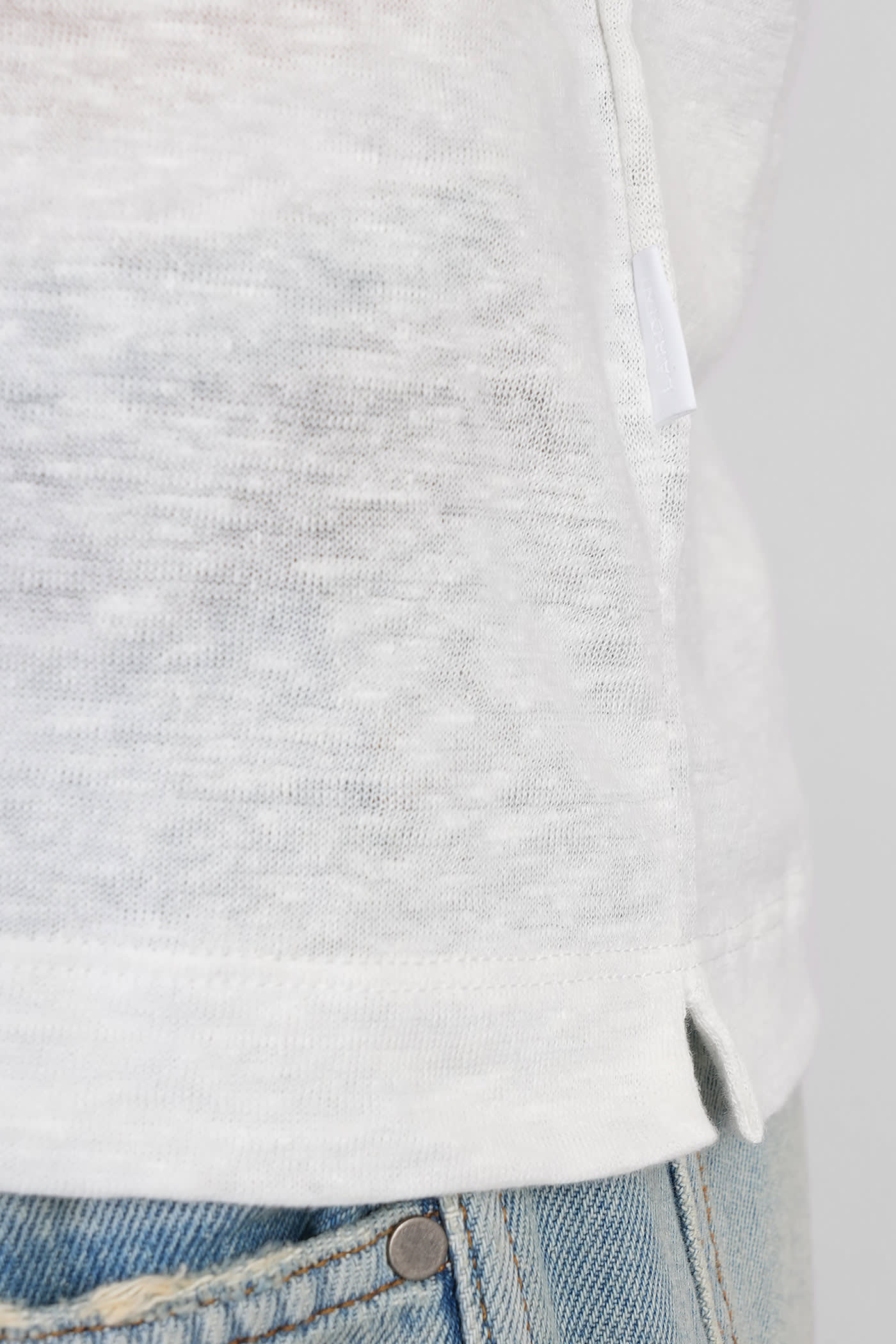 Lardini Ribbed Linen T-shirt In Beige