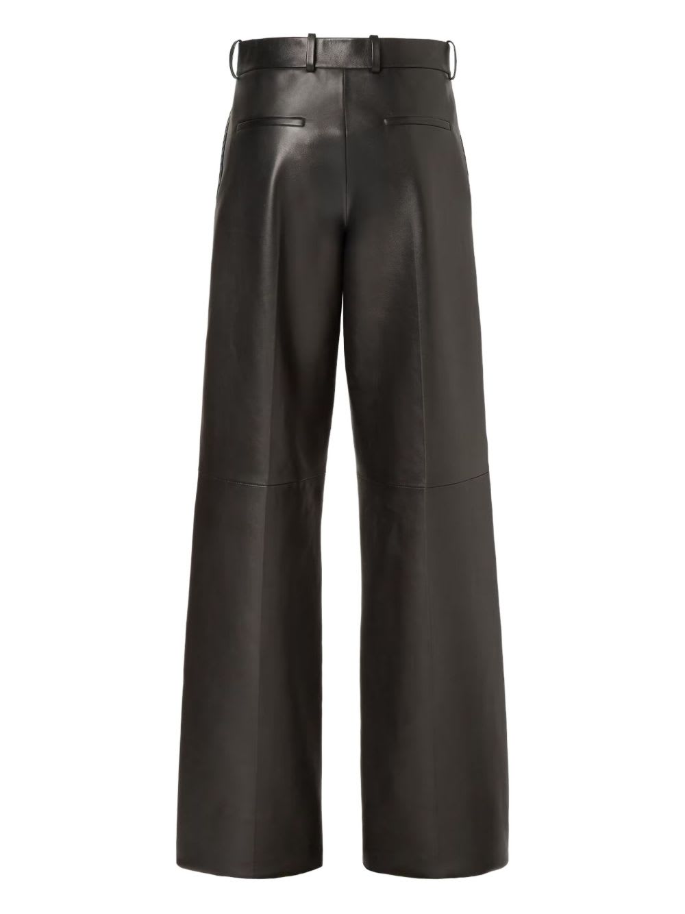Fendi High Waist Lambskin Leather Wide Leg Trousers In Animal Print