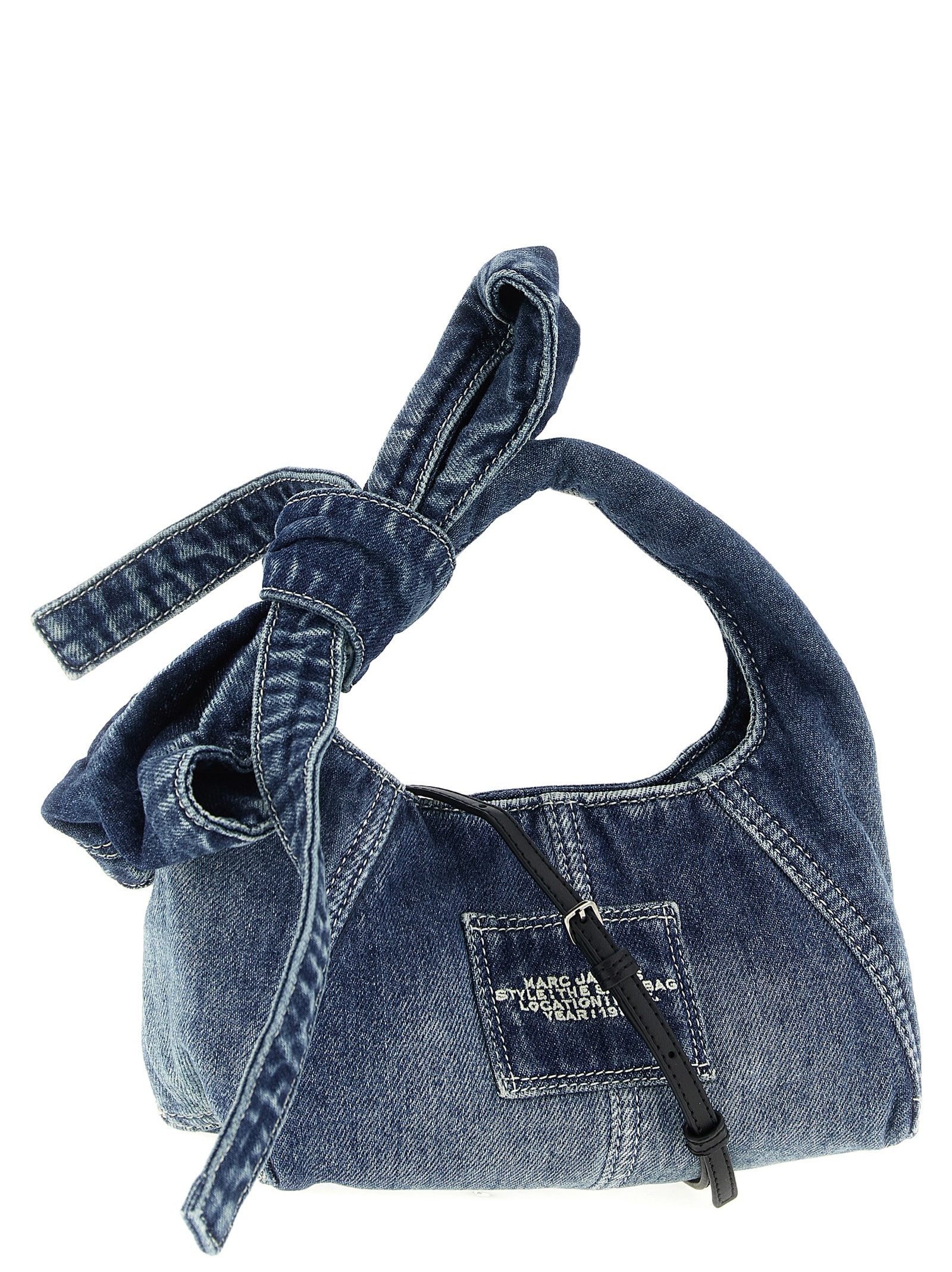 Marc Jacobs The Bow Denim Mini Sack Handbag In Blue