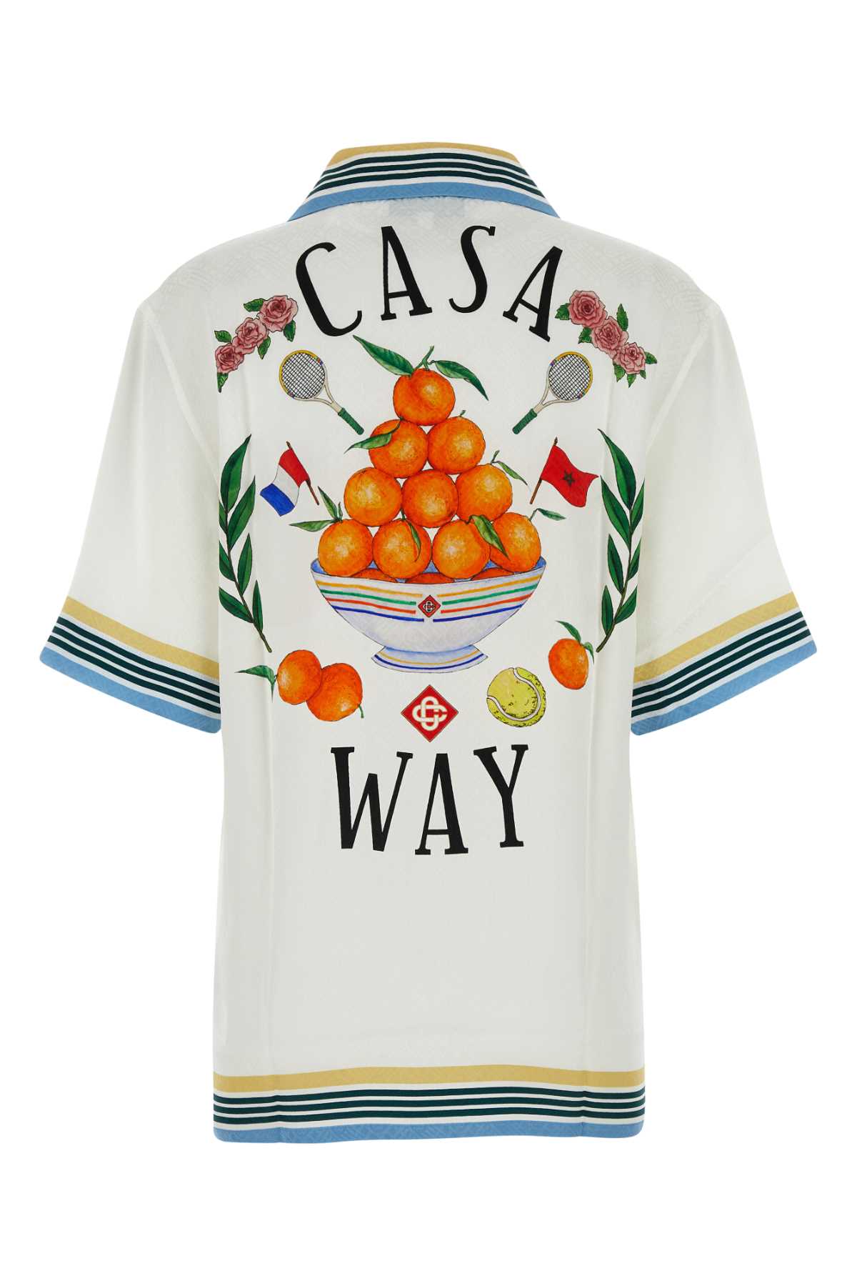 Casablanca White Silk Casa Way Shirt In Casaway