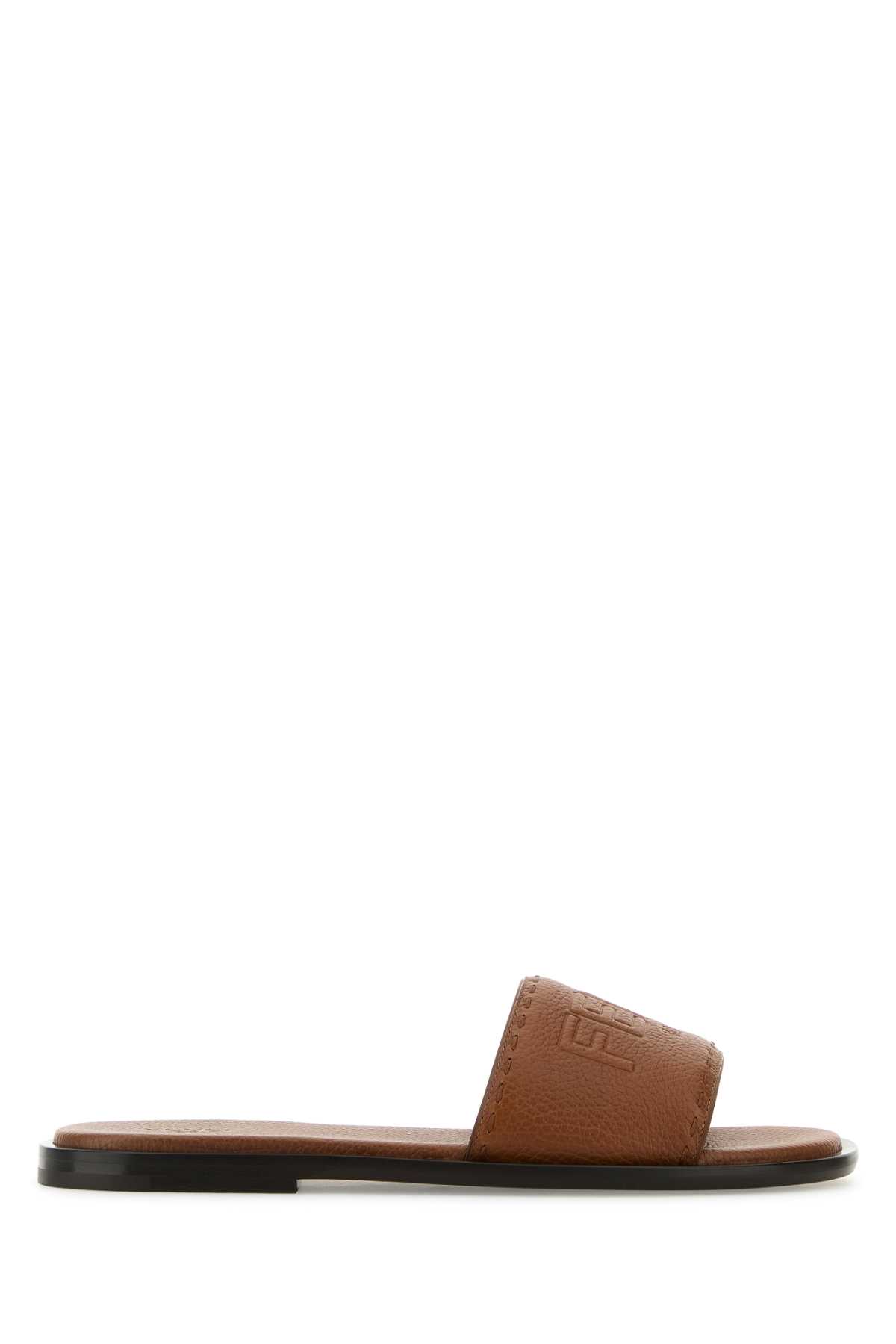 Caramel Leather Slippers