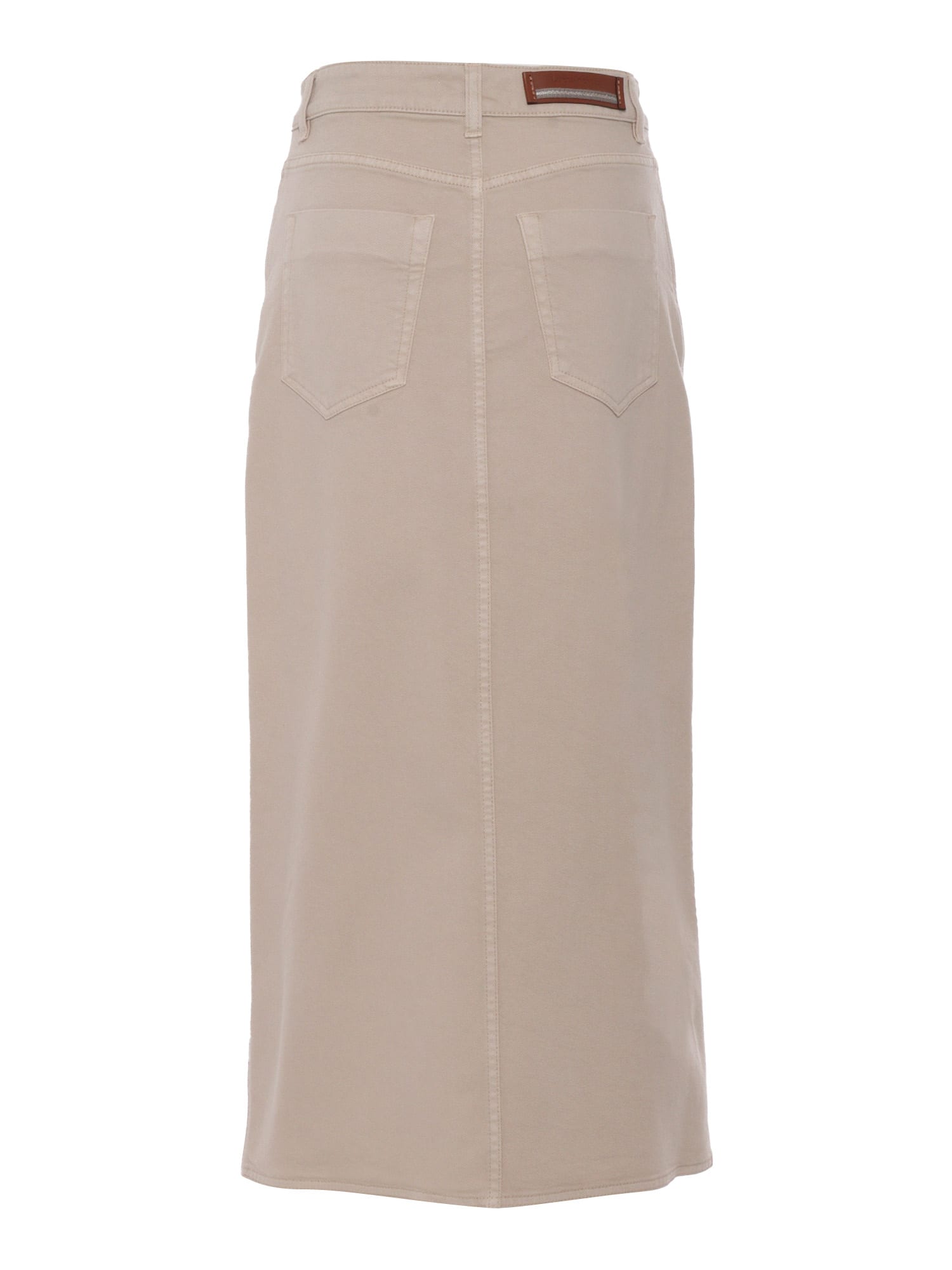 Lorena Antoniazzi Denim Skirt In Beige