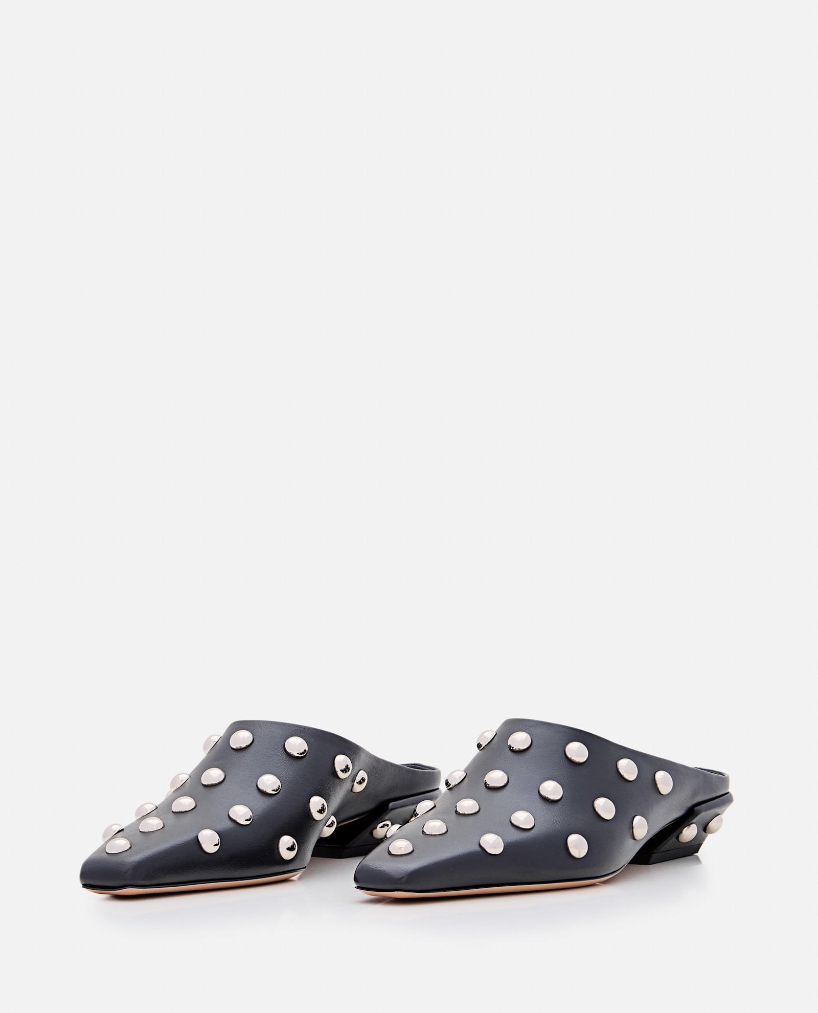 Paris Texas Studded Pointed Toe Mule In Black