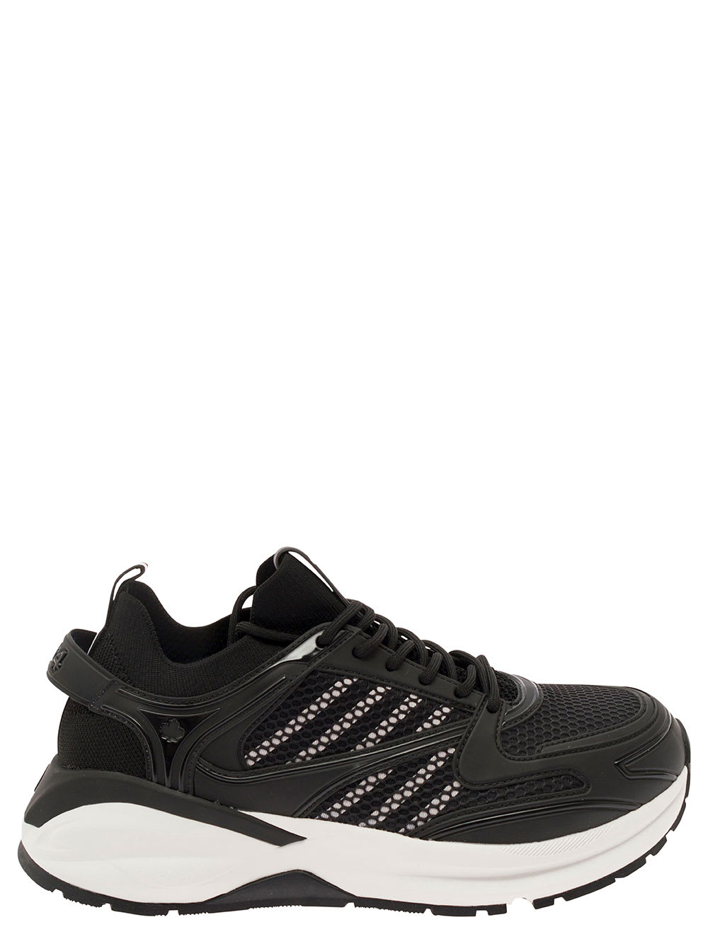 Shop Dsquared2 Dash Black Low Top Sneakers With 1964 Logo In Techno Fabric Man