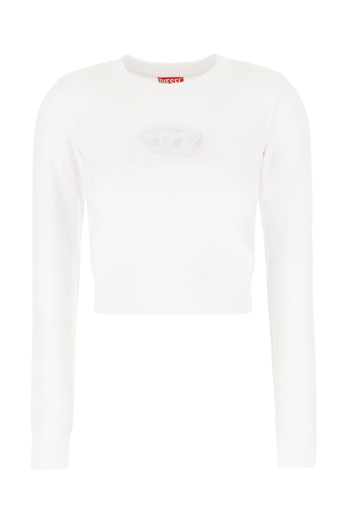 Shop Diesel White Cotton Blend Sweatshirt