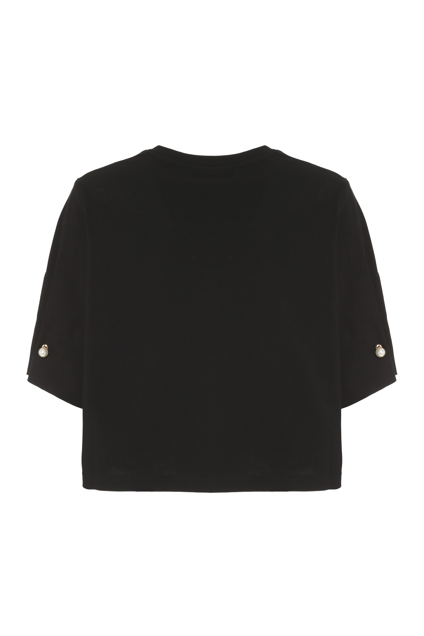 Shop Mother Of Pearl Monica Cropped T-shirt In Black
