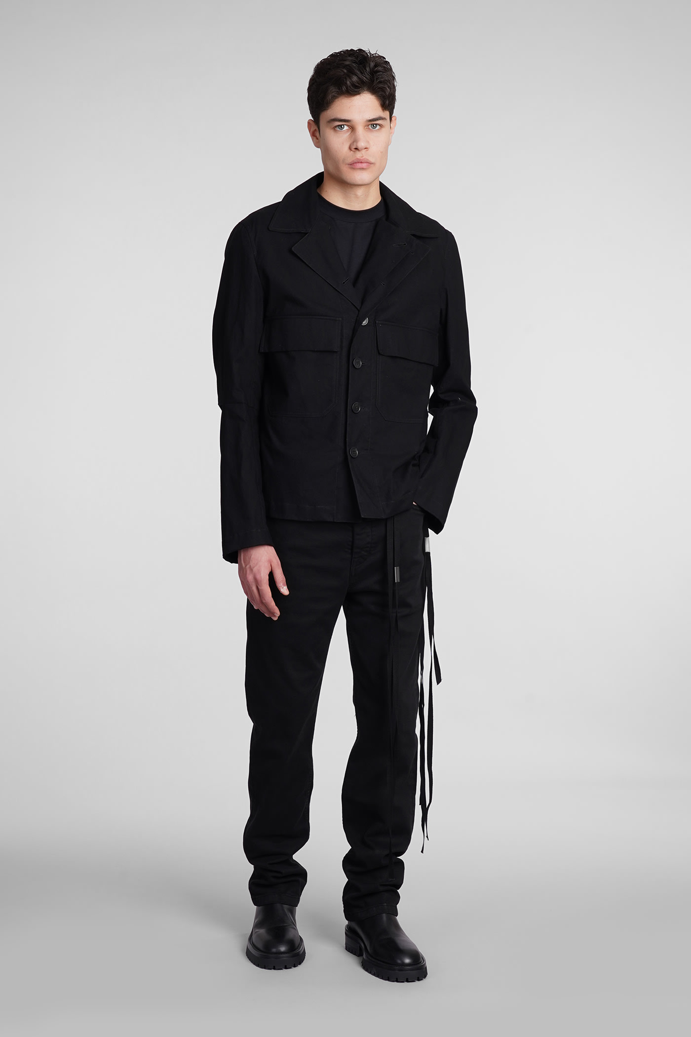 Shop Ann Demeulemeester Casual Jacket In Black Cotton