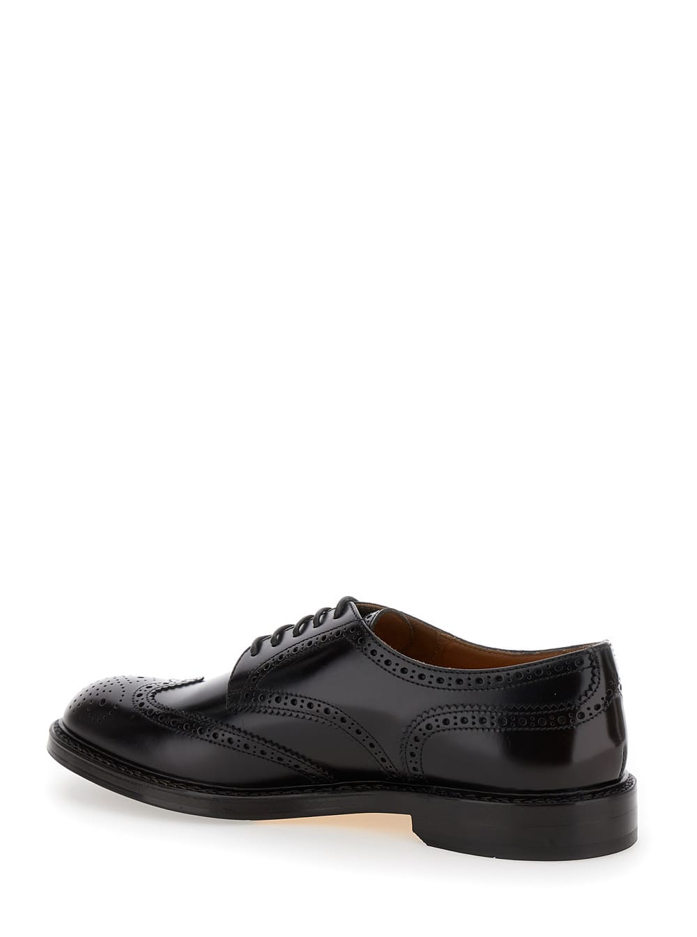 Shop Doucal's Half Wing Dark Brown Derby Shoes With Embellishments In Leather Man