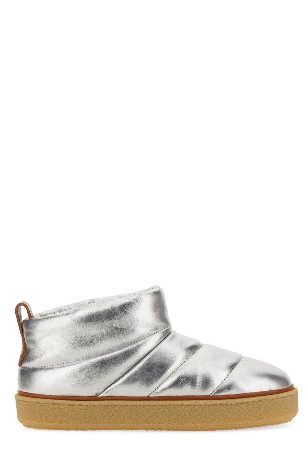 Shop Isabel Marant Eskee Quilted Slip-on Boots In Silver