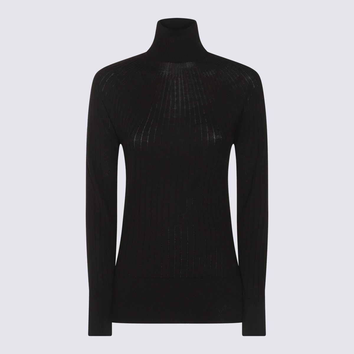 Shop Malo Black Wool Knitwear