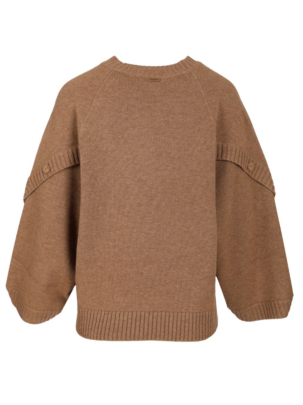 Max Mara Knitwear With Button Detail And Raglan Sleeves In Brown
