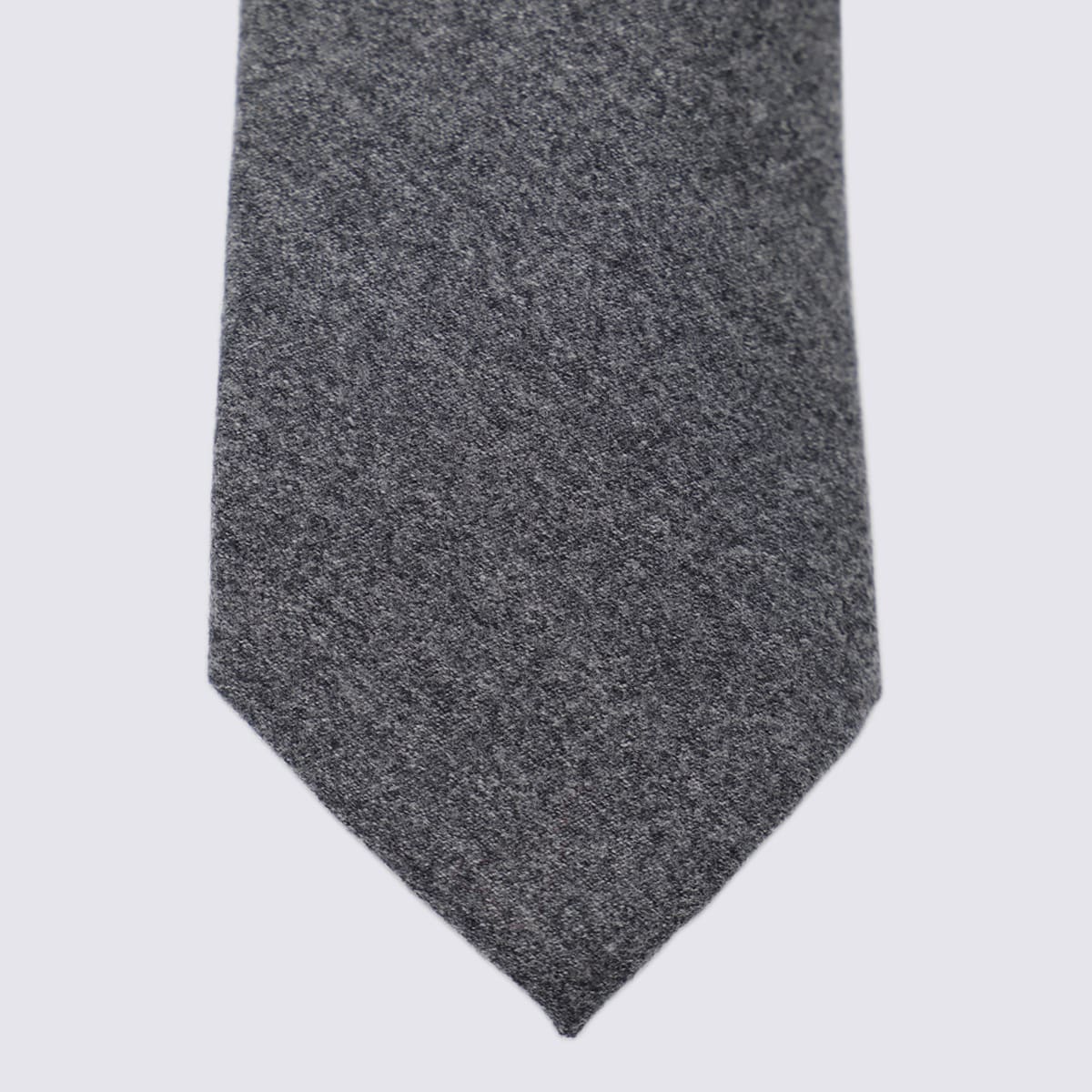 Canali Grey Wool Tie In Gray