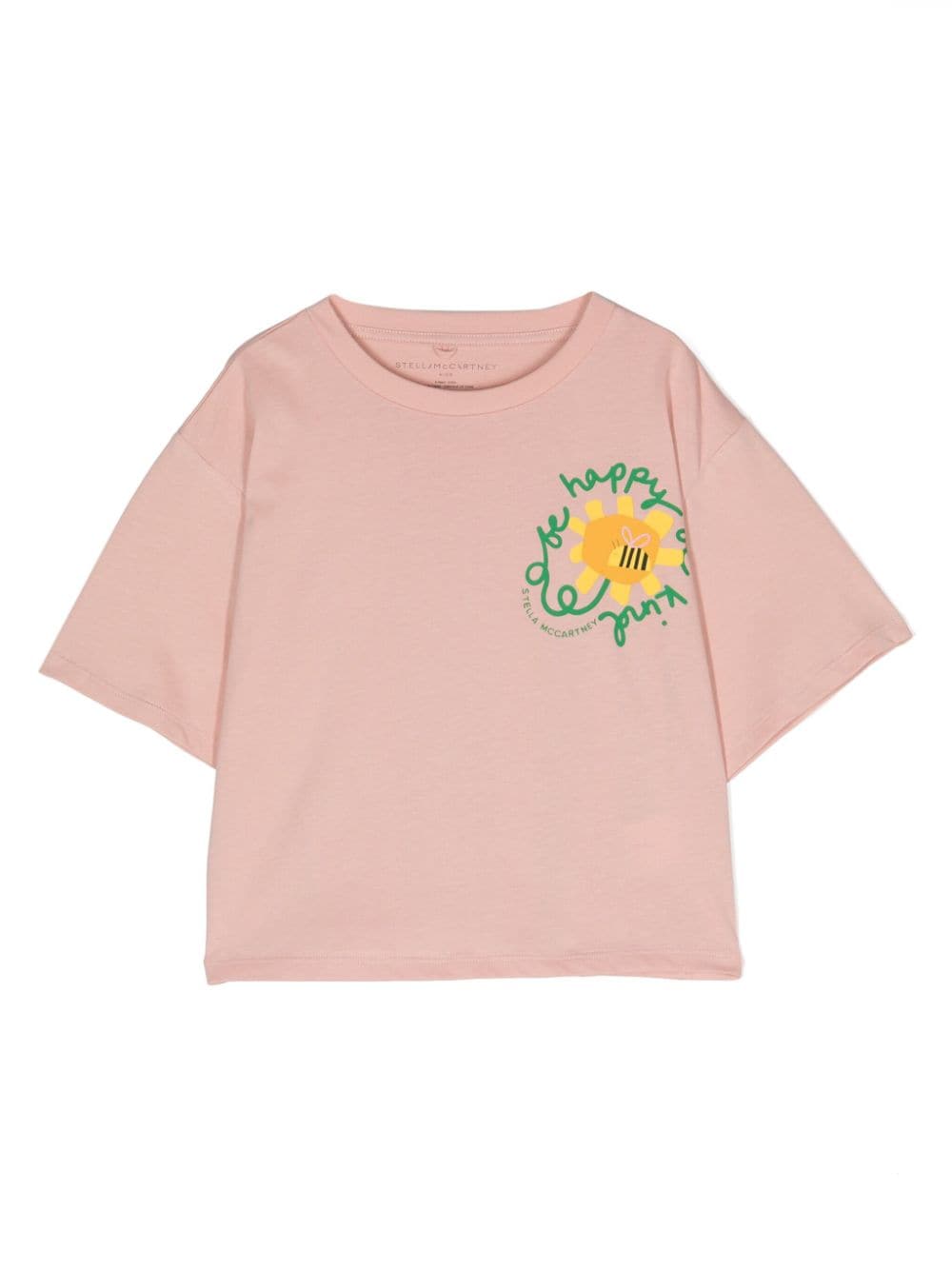 Stella Mccartney Kids' T-shirt With Print In Pink