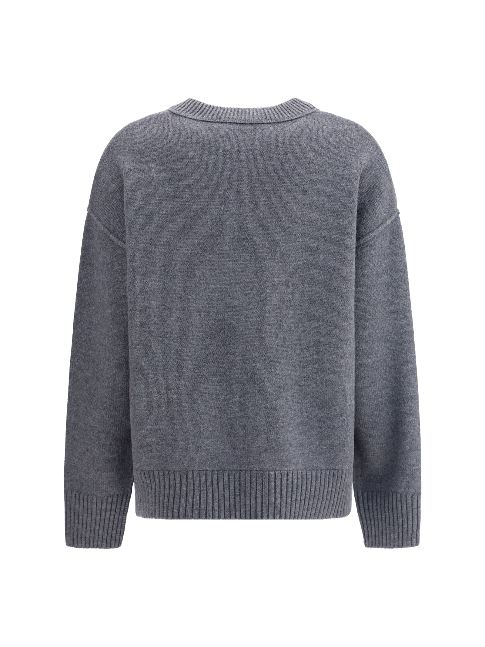 Ami Alexandre Mattiussi Ami De Coeur Sweater In Gray