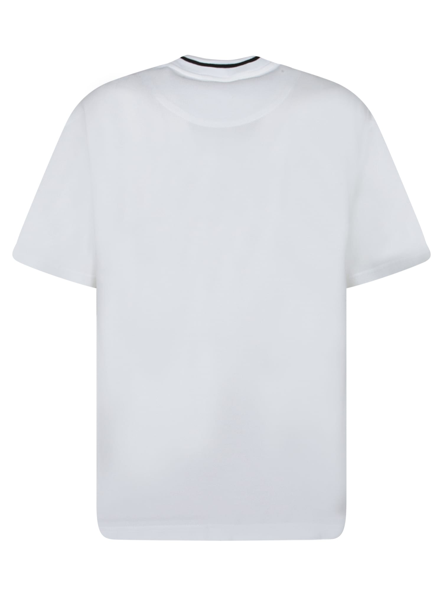 Dolce & Gabbana Cotton Piqué T-shirt With Contrasting Collar In White