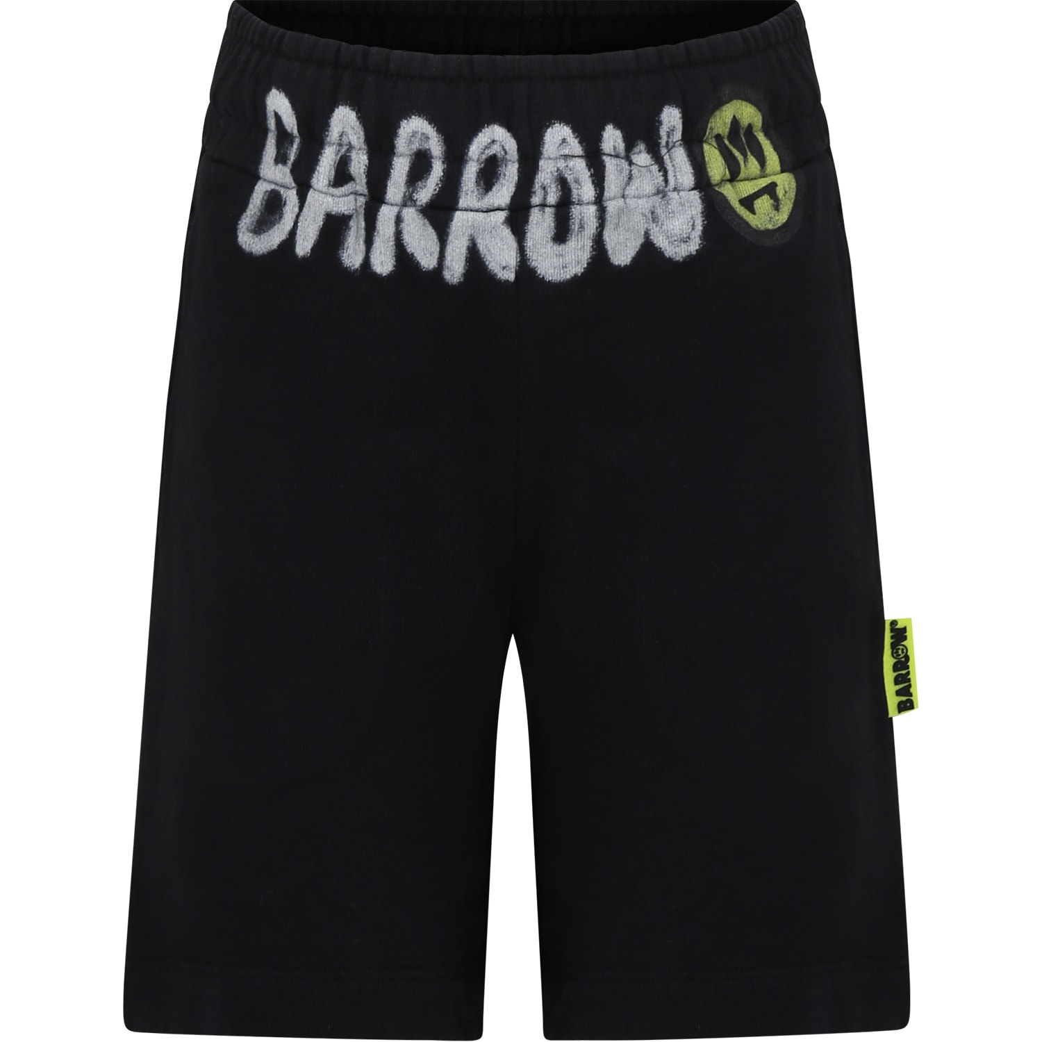 Barrow Kids' Black Shorts For Boy With Logo In Nero