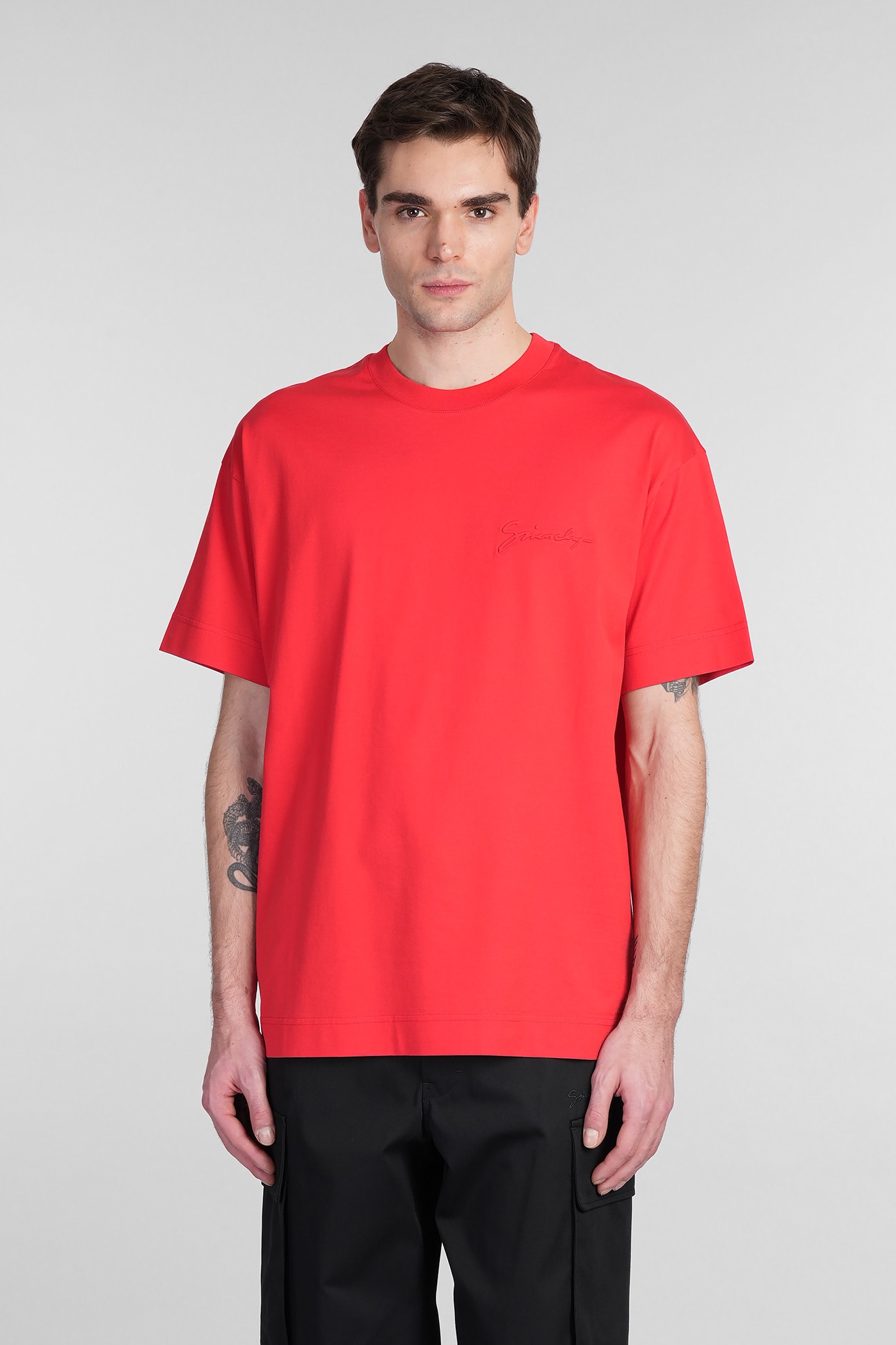 Shop Givenchy T-shirt In Red Cotton