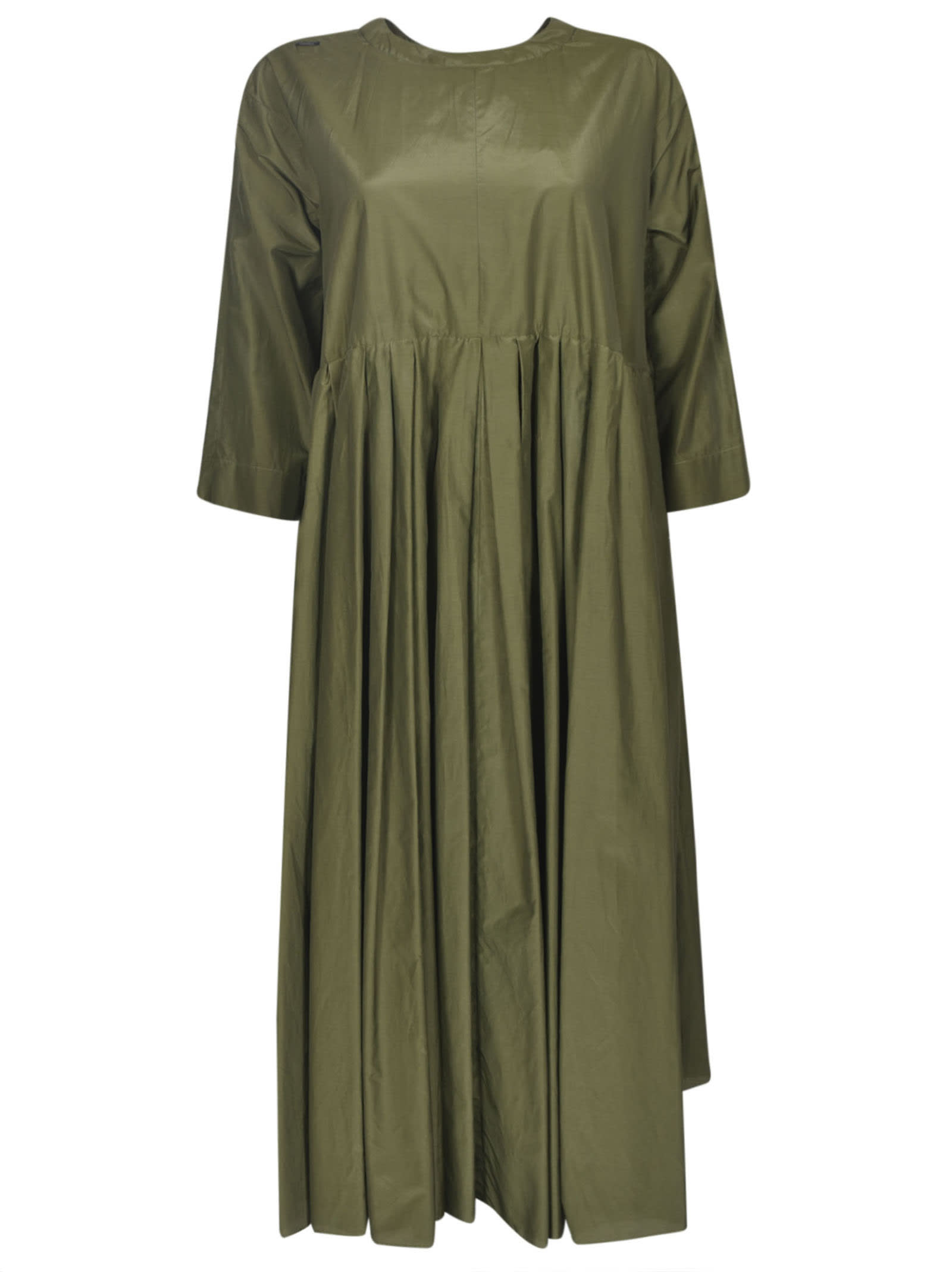 Shop Max Mara The Cube Round Neck Oversized Dress In Green