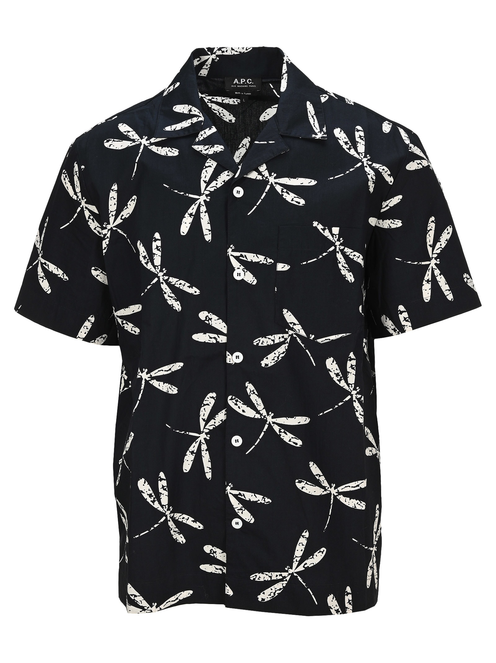 Click to view more detailed imagery on our partner's website A.p.c. Firefly Print Shirt In Dark Navy