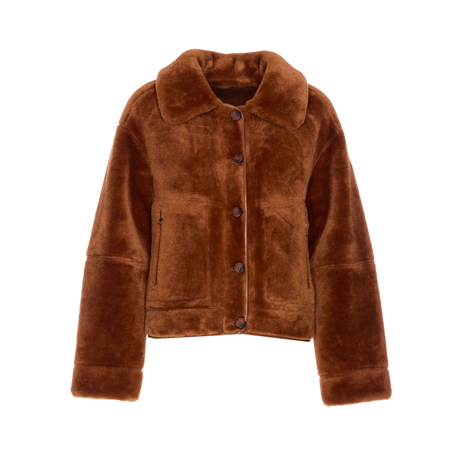Urbancode Reversible Faux Fur Jacket In Brown