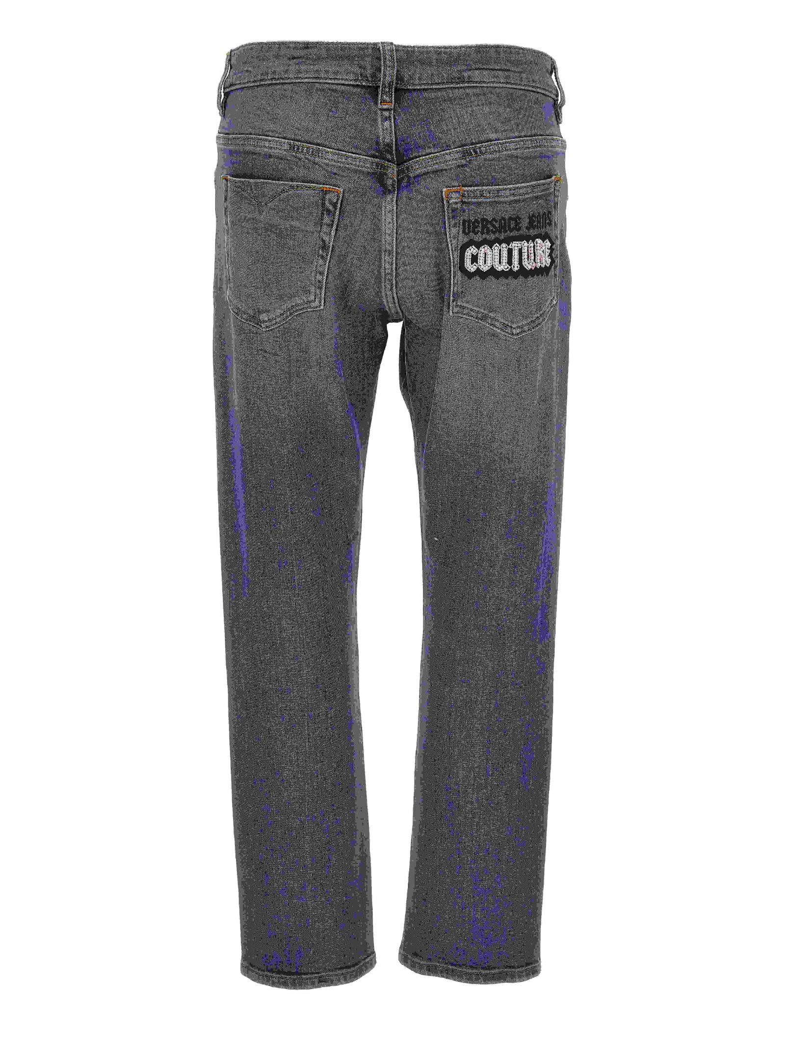 Shop Versace Jeans Couture 5 Pocket Pants In Blue