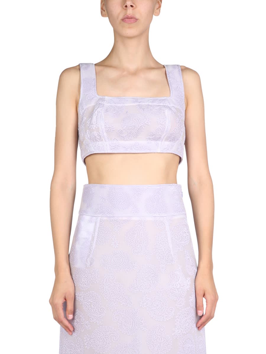 Shop Jil Sander Embroidery Top In Lilac