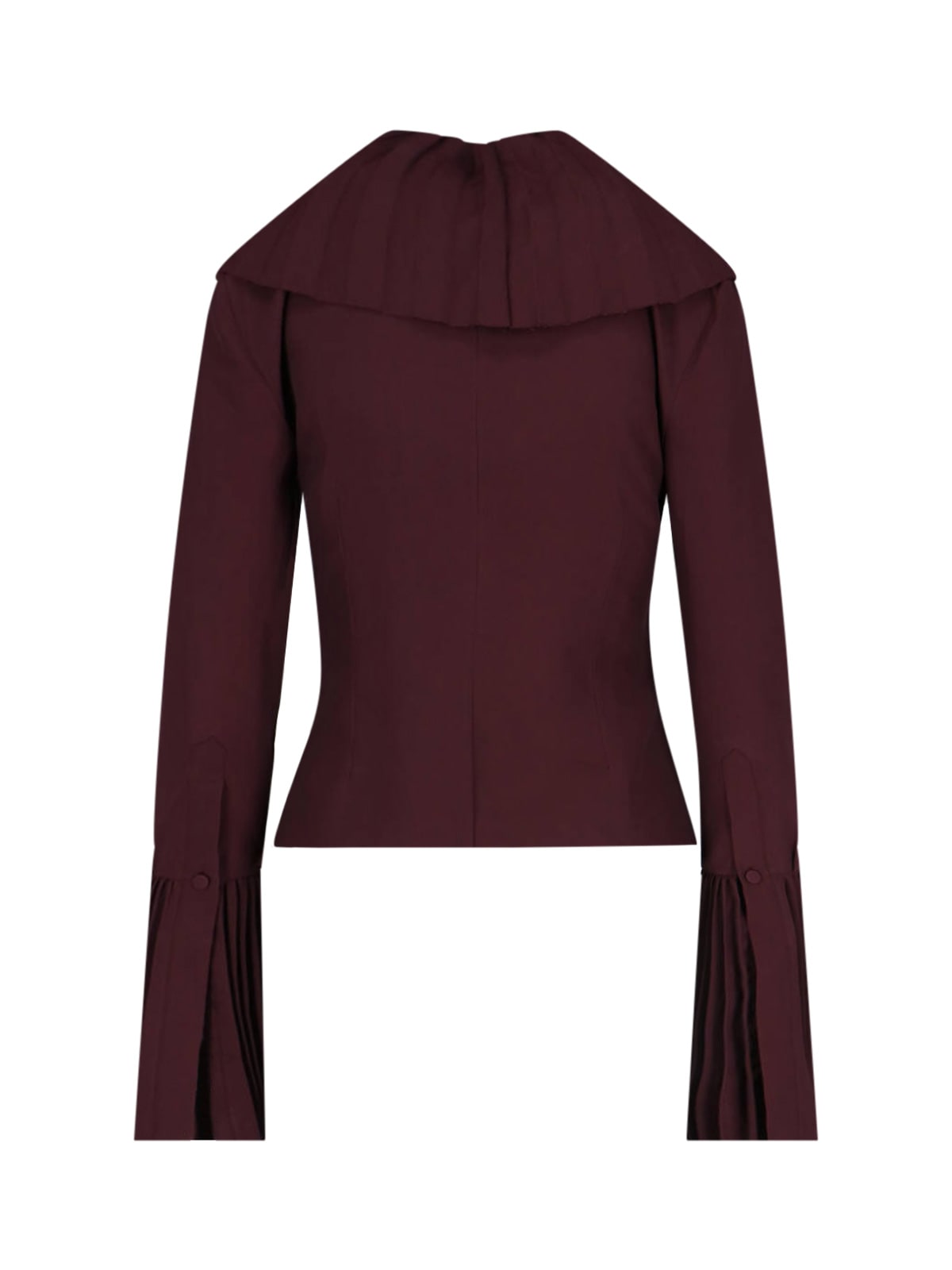 Alexander Mcqueen Pleated Blouse In Burgundy