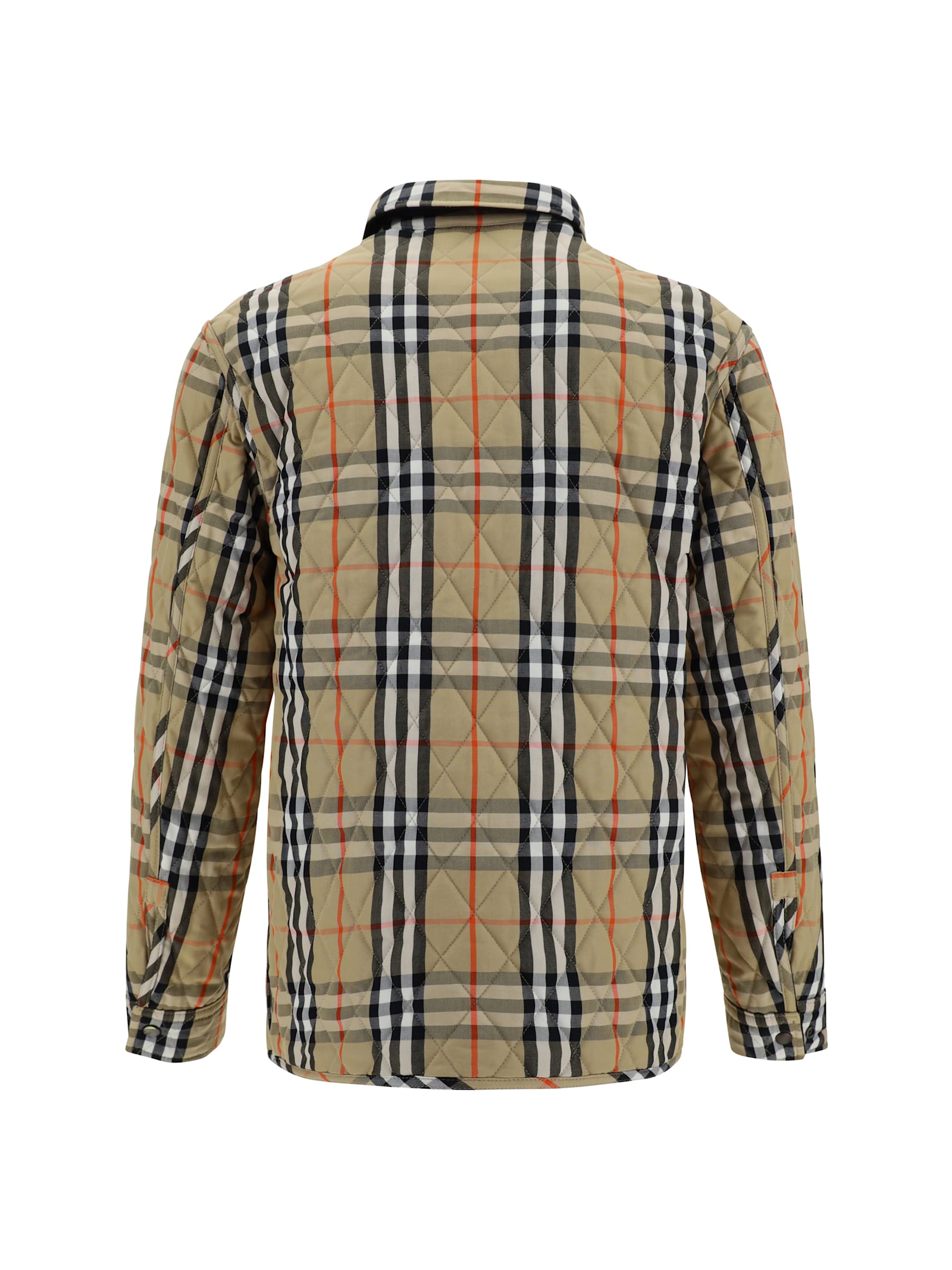 Shop Burberry Quilts Reversible Jacket In Black/sand Ip Check