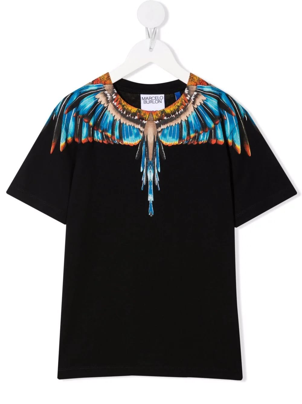 Marcelo Burlon Kids Black And Blue Grizzly Wings T-shirt