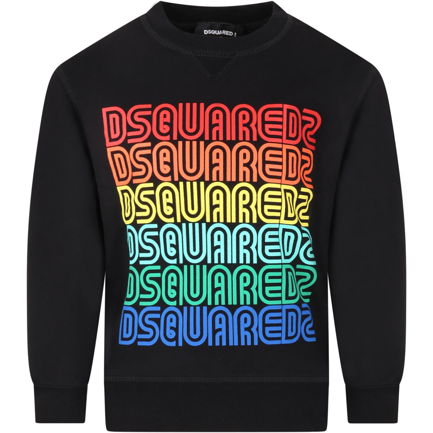 Dsquared2 Black Sweatshirt For Kids Witth Logos