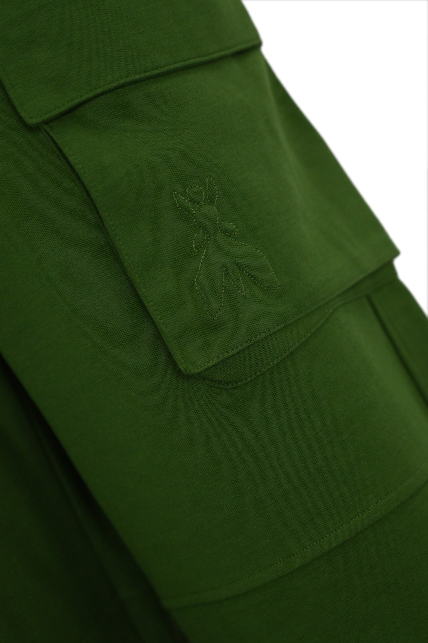 Shop Patrizia Pepe Cotton Fleece Cargo Trousers In Green Garden