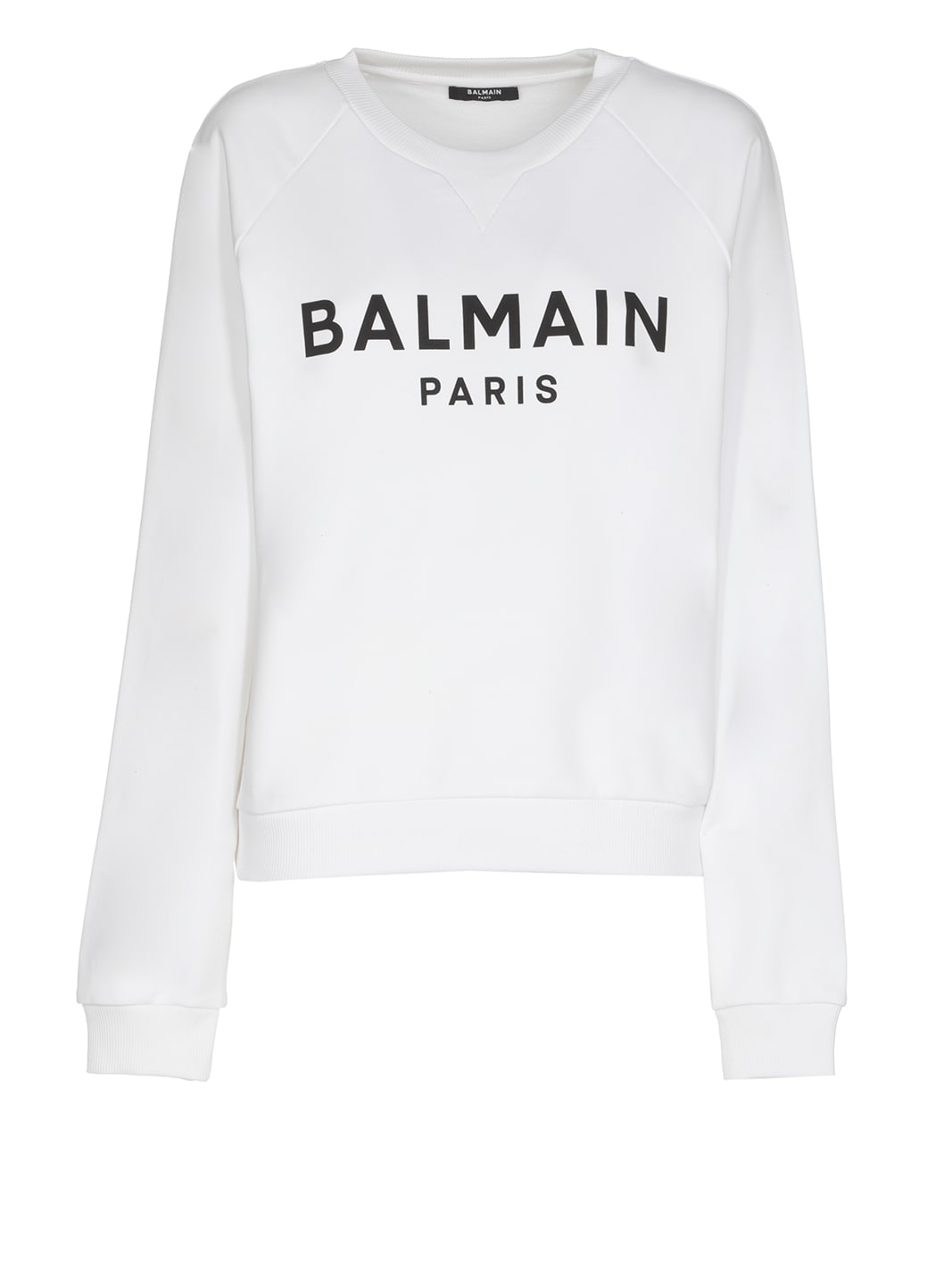 Balmain Logo Sweatshirt In Blanc/noir