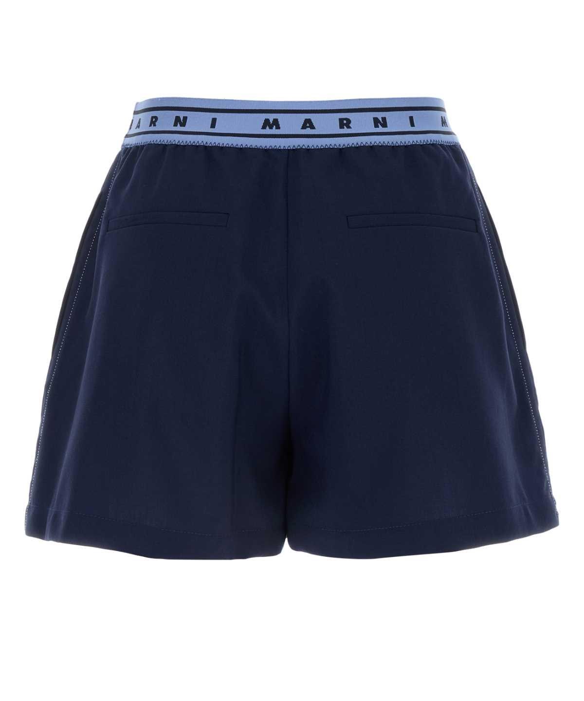 Marni Pleated Shorts In Lightnavy