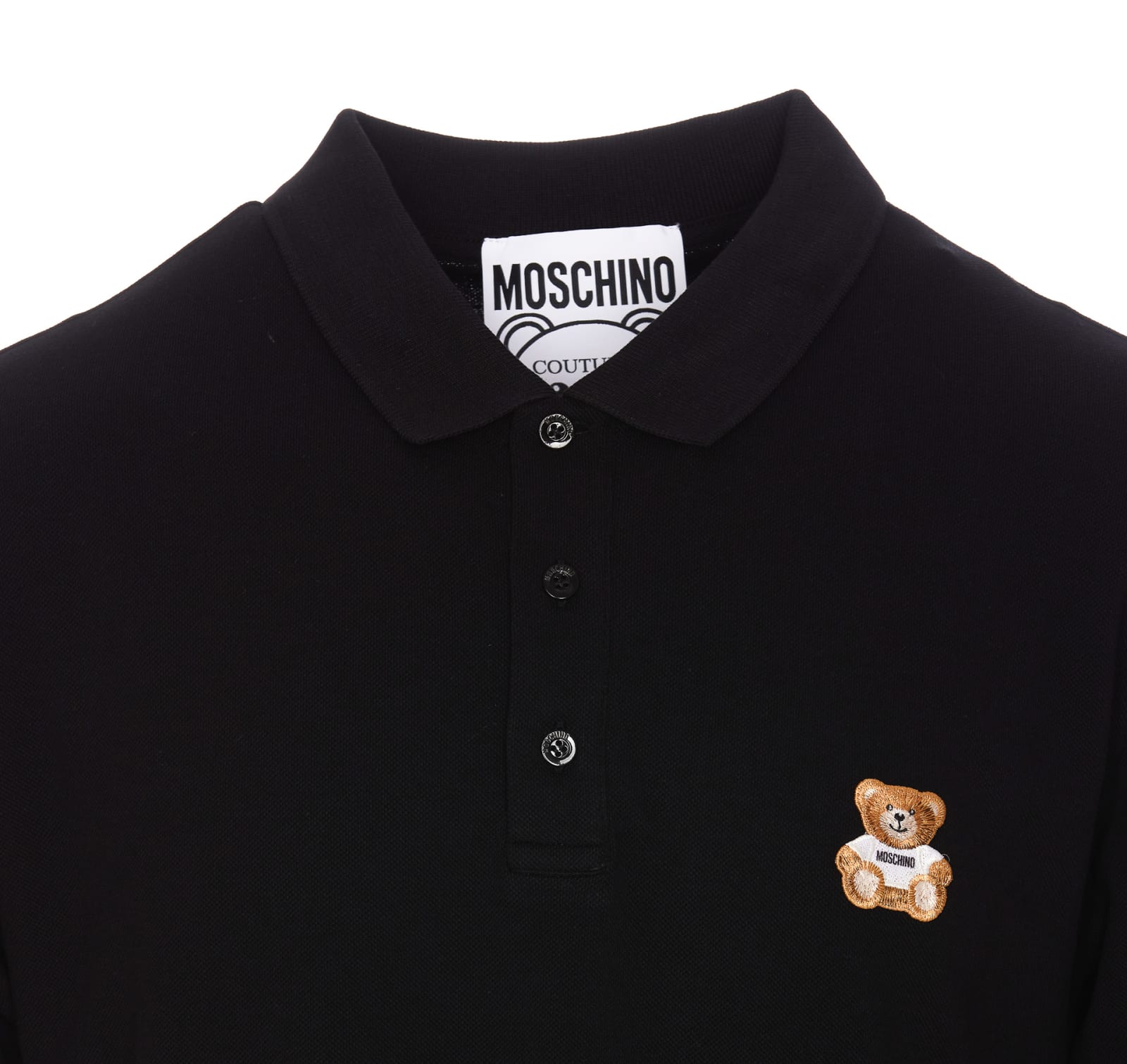 Shop Moschino Teddy Bear Polo In Black