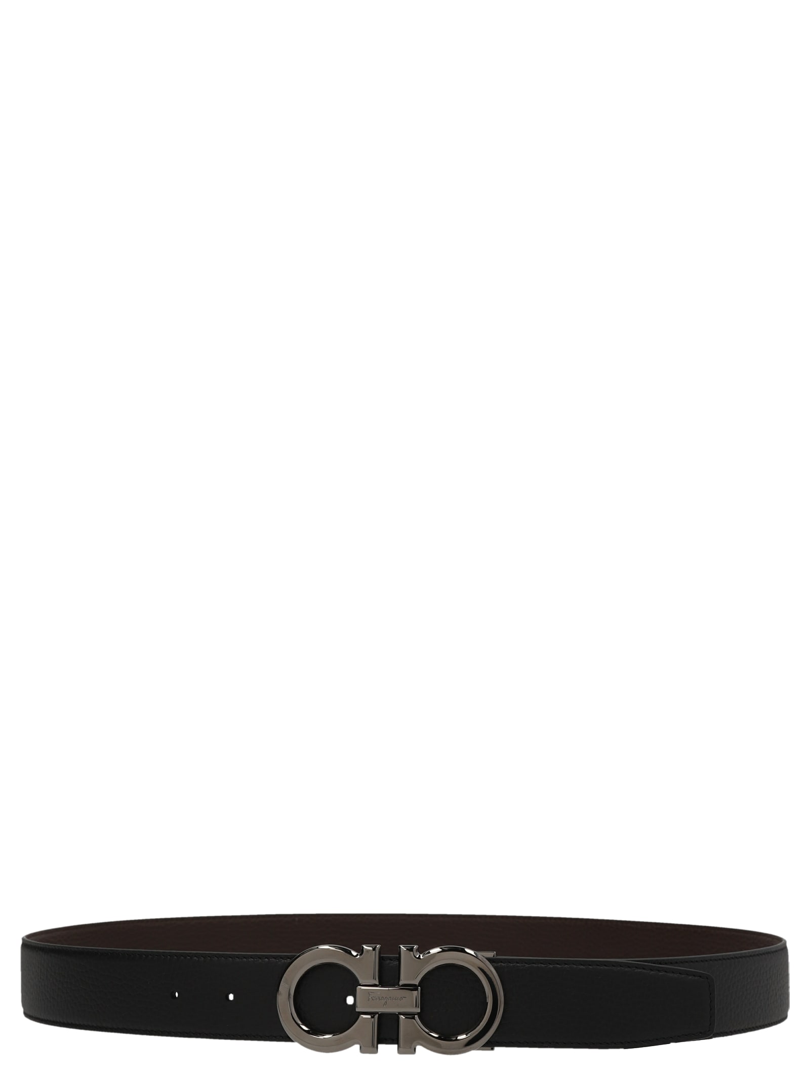 Shop Ferragamo Reversible Belt In Black