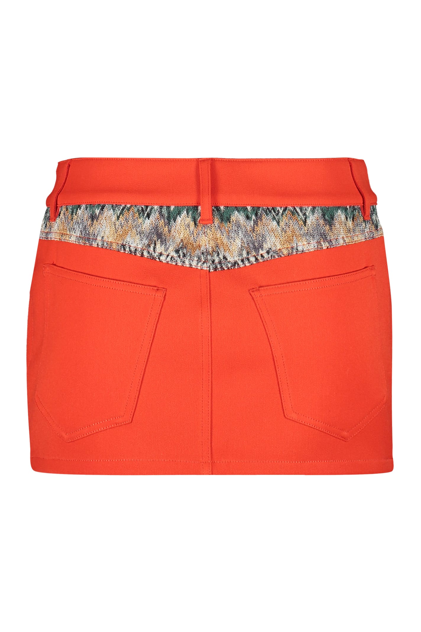 Shop Missoni Technical Fabric Mini-skirt In Red