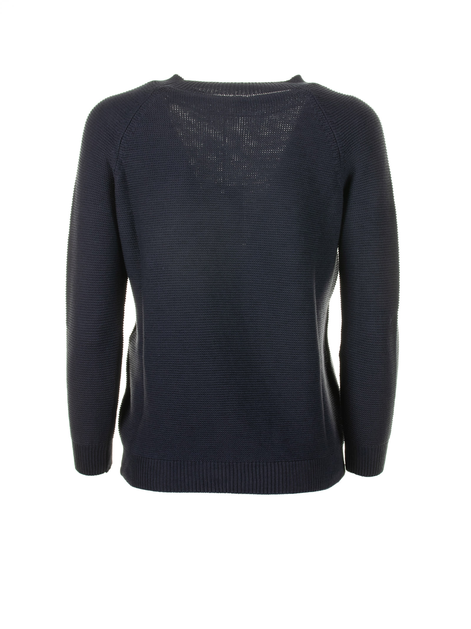 Shop Weekend Max Mara Soft Navy Blue Cotton Sweater