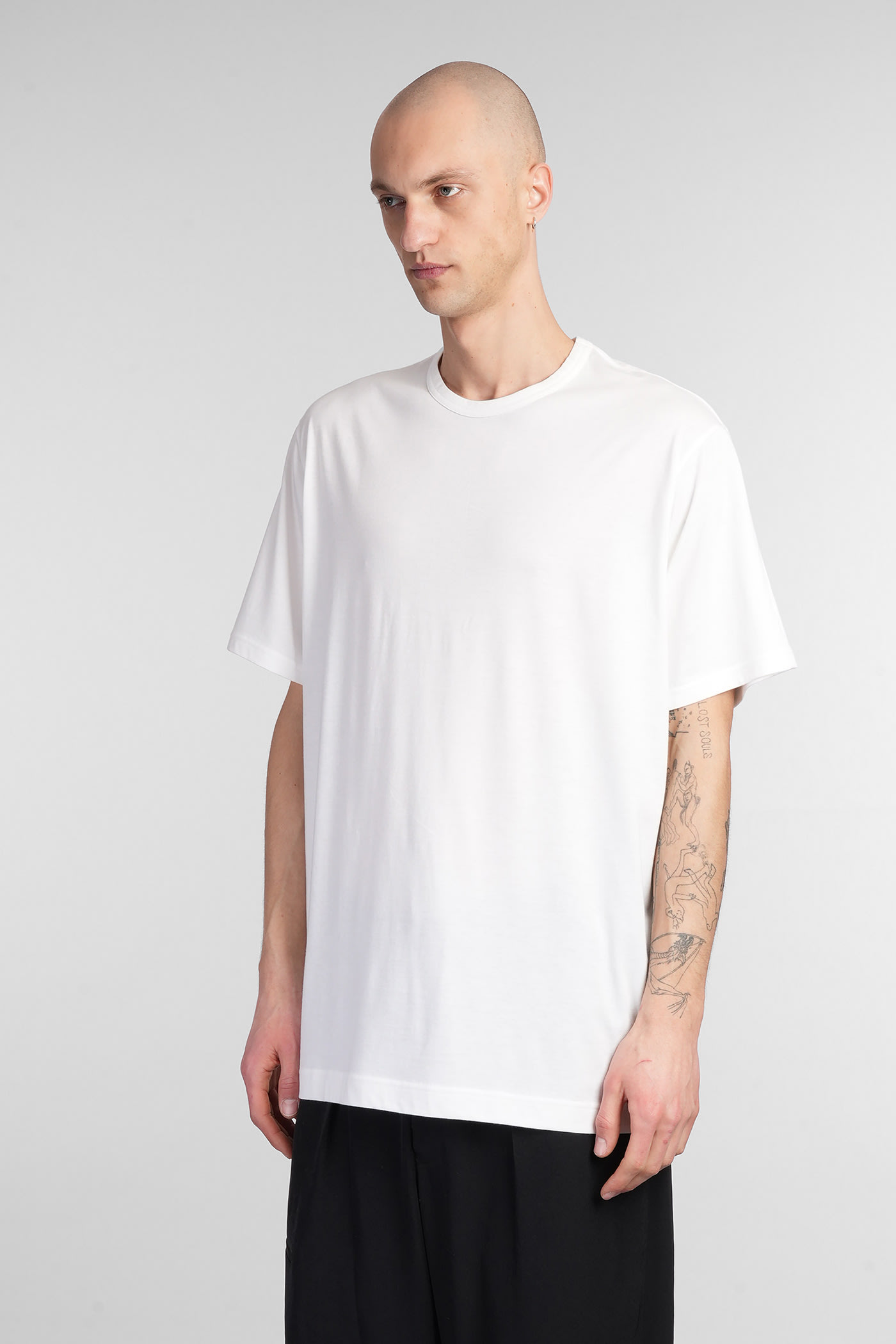 Shop Yohji Yamamoto T-shirt In White Cotton