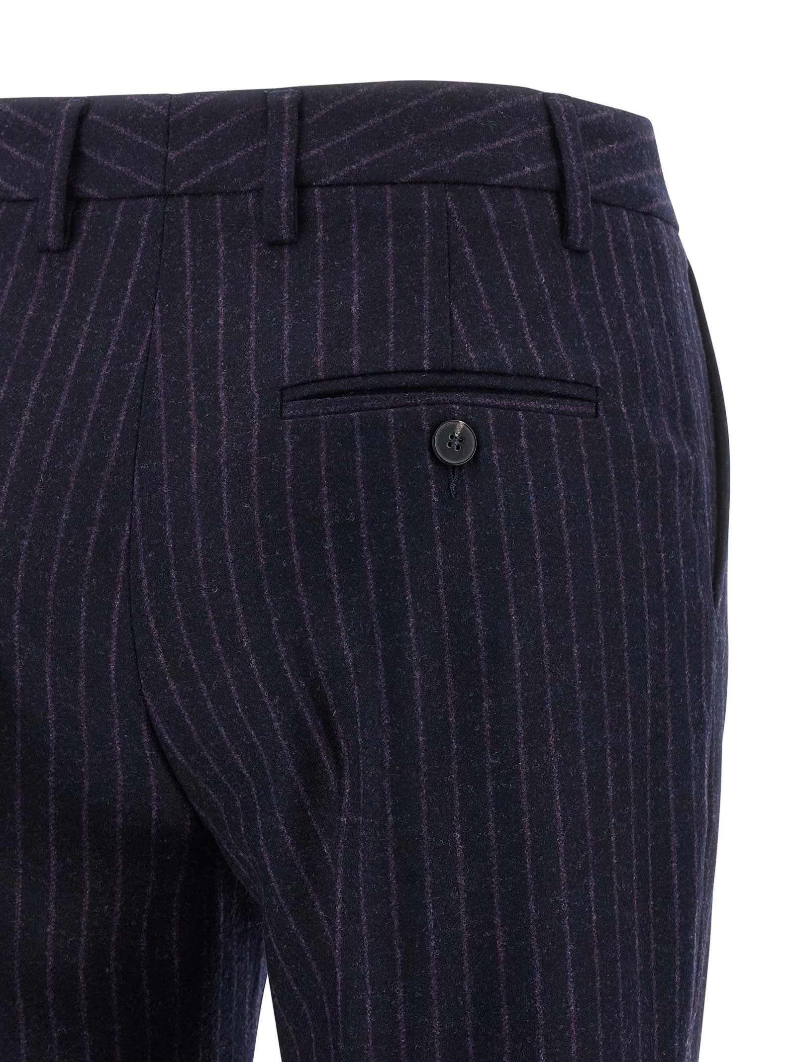 Alberto Biani Franca Pinstripe Wool Trousers In Blue
